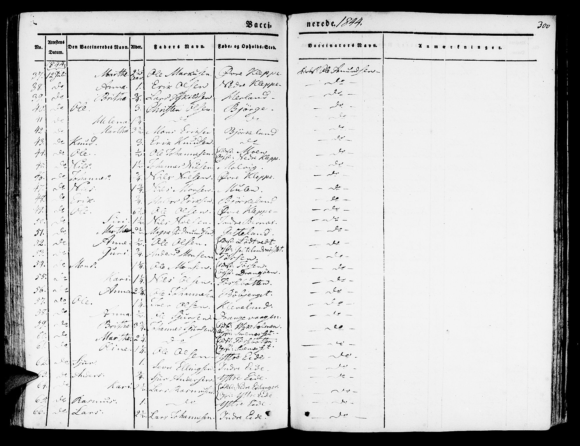 Hosanger sokneprestembete, SAB/A-75801/H/Haa: Parish register (official) no. A 7, 1835-1848, p. 300
