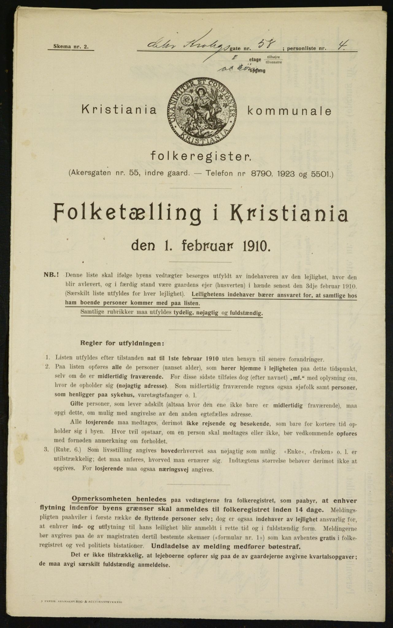 OBA, Municipal Census 1910 for Kristiania, 1910, p. 11826