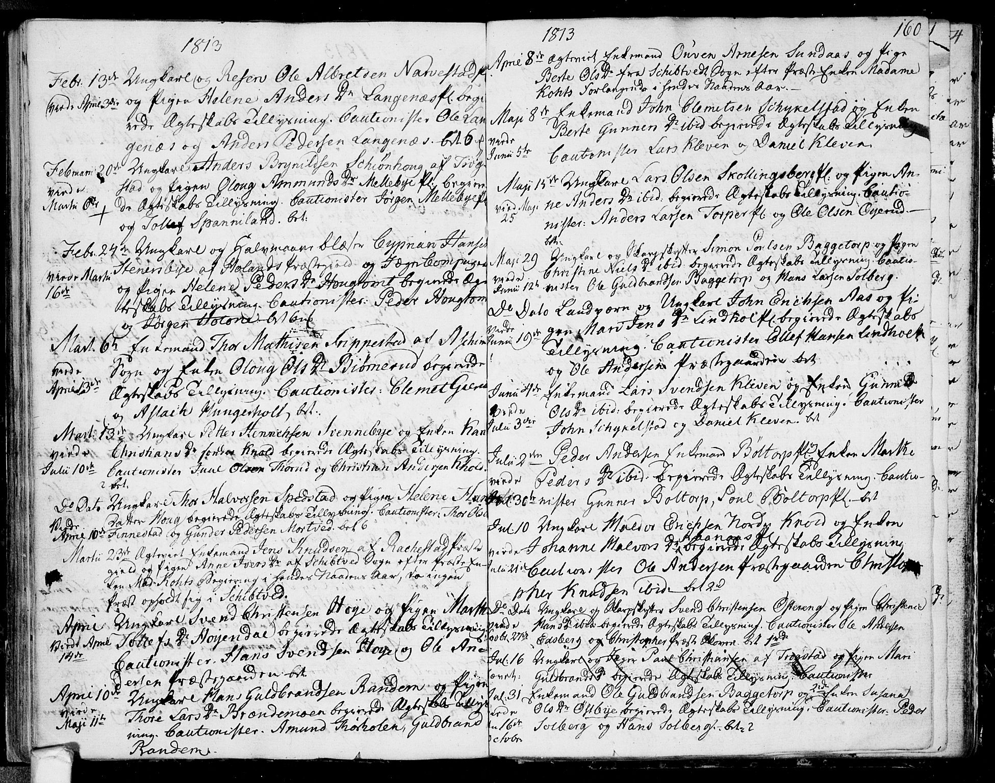 Eidsberg prestekontor Kirkebøker, SAO/A-10905/F/Fa/L0006: Parish register (official) no. I 6, 1807-1814, p. 160