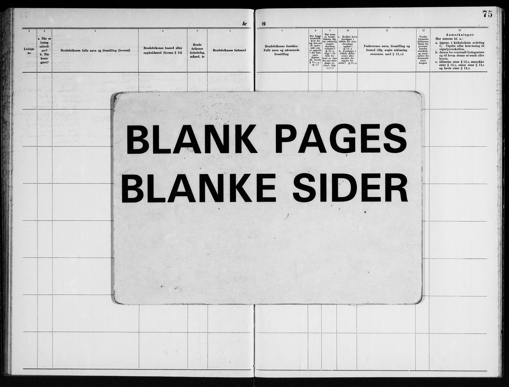 Sigdal kirkebøker, AV/SAKO-A-245/H/Ha/L0002: Banns register no. 2, 1954-1975, p. 75