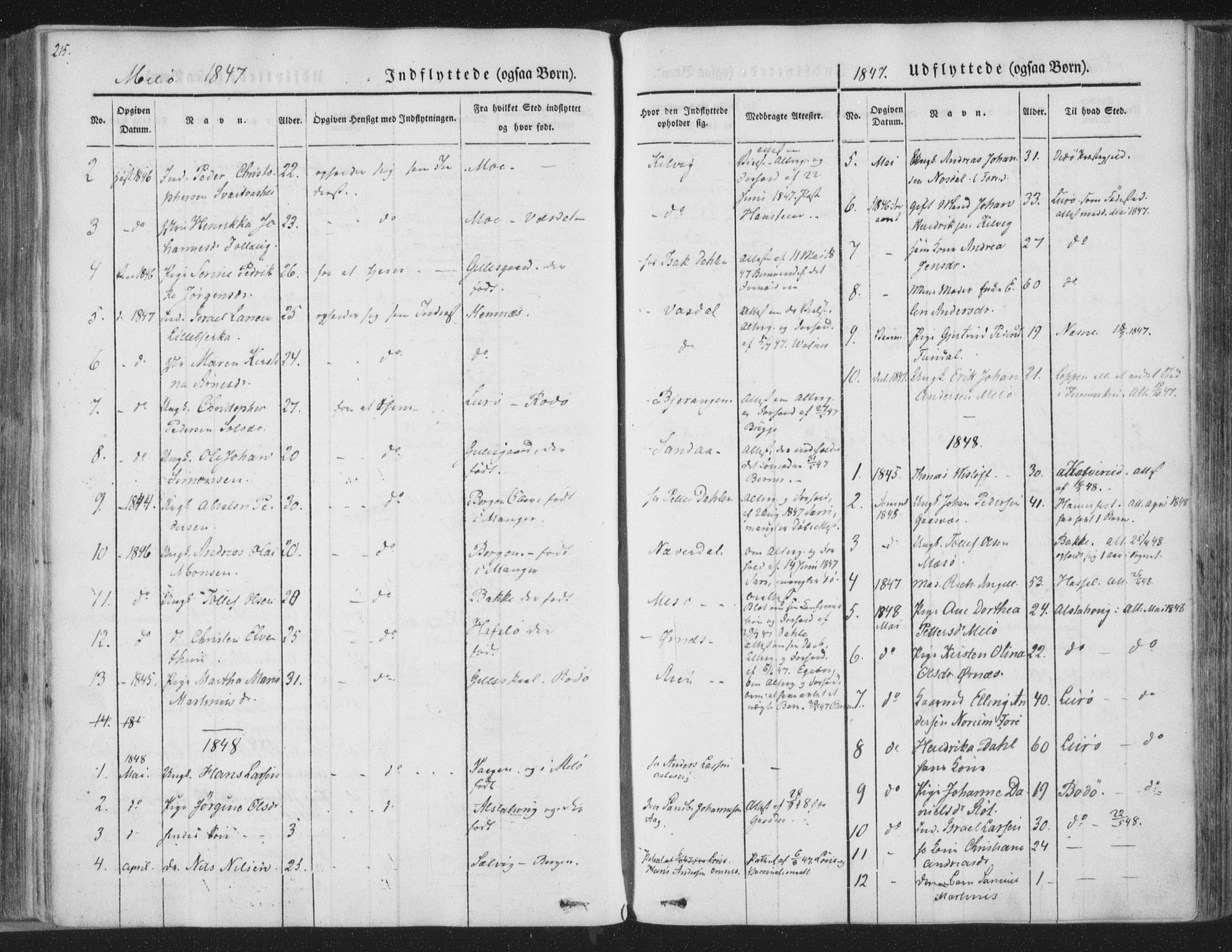 Ministerialprotokoller, klokkerbøker og fødselsregistre - Nordland, SAT/A-1459/841/L0604: Parish register (official) no. 841A09 /2, 1845-1862, p. 215