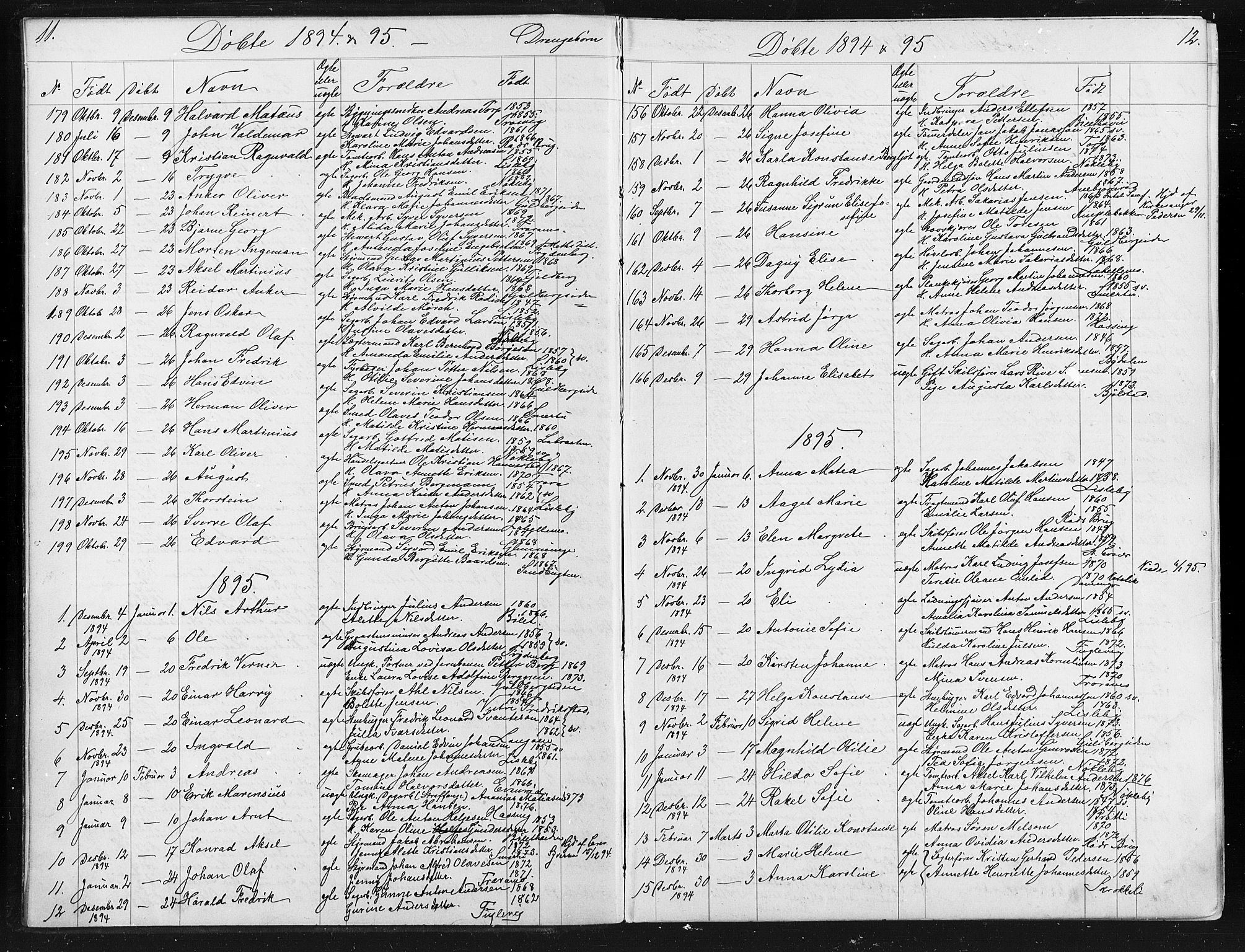 Glemmen prestekontor Kirkebøker, AV/SAO-A-10908/G/Ga/L0006: Parish register (copy) no. 6, 1894-1908, p. 11-12