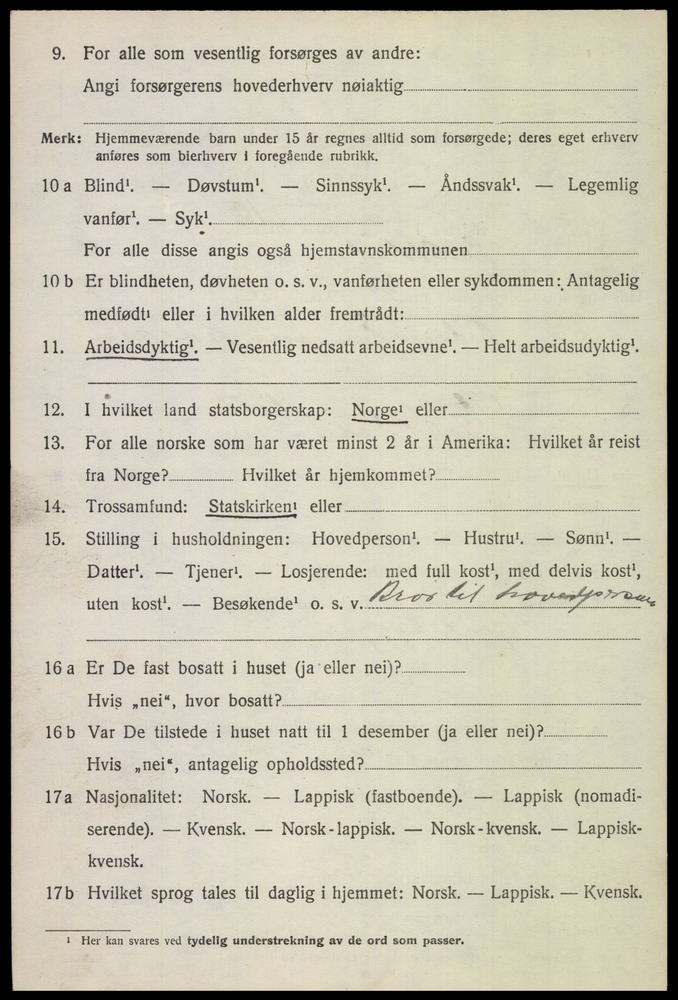 SAT, 1920 census for Saltdal, 1920, p. 5890