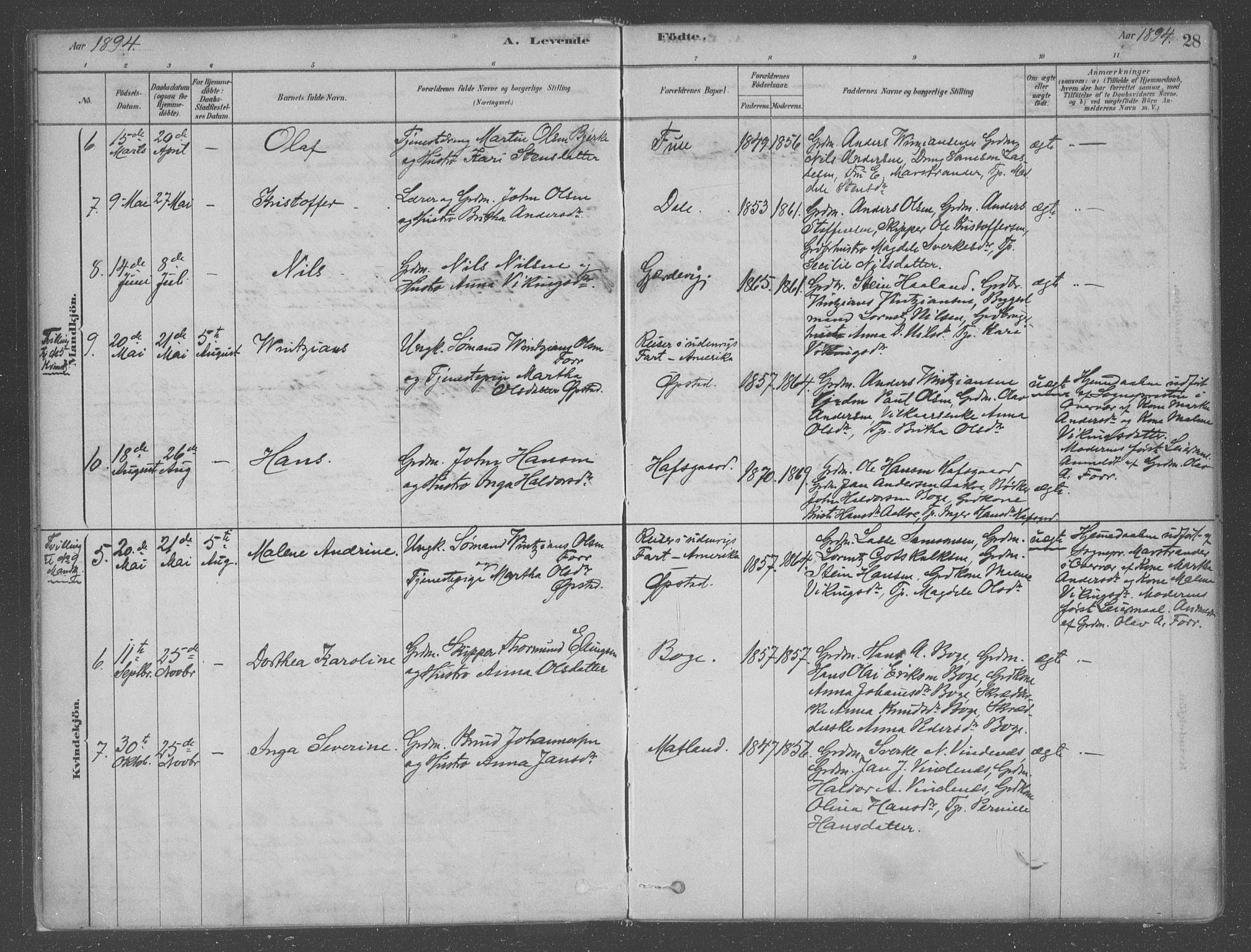 Fusa sokneprestembete, SAB/A-75401/H/Haa: Parish register (official) no. B 1, 1880-1938, p. 28