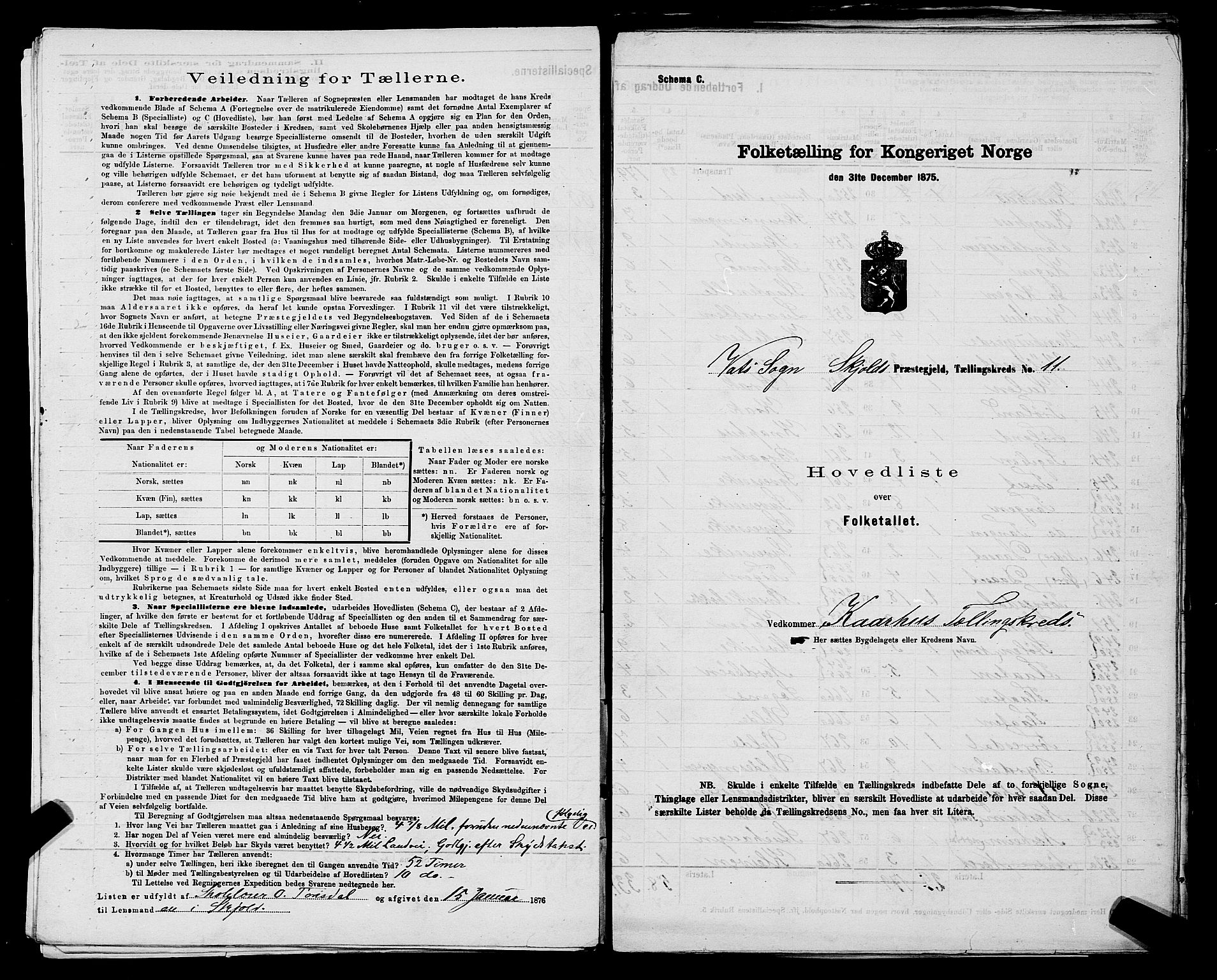 SAST, 1875 census for 1154P Skjold, 1875, p. 25