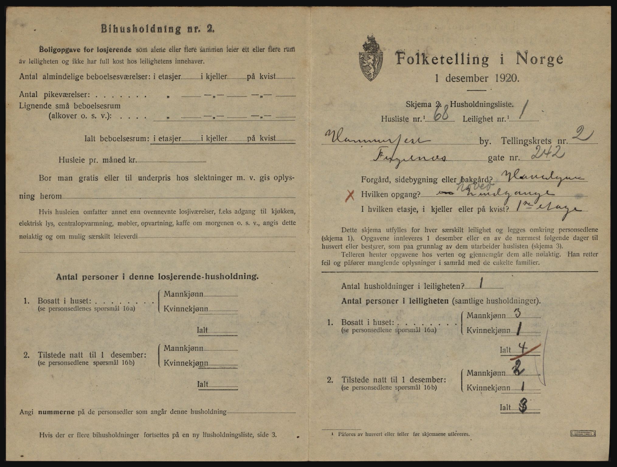 SATØ, 1920 census for Hammerfest, 1920, p. 2066