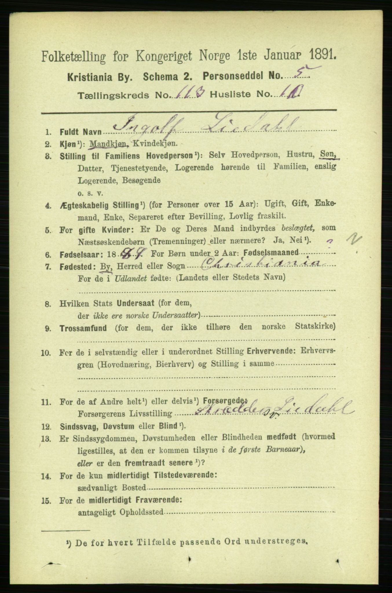 RA, 1891 census for 0301 Kristiania, 1891, p. 60233