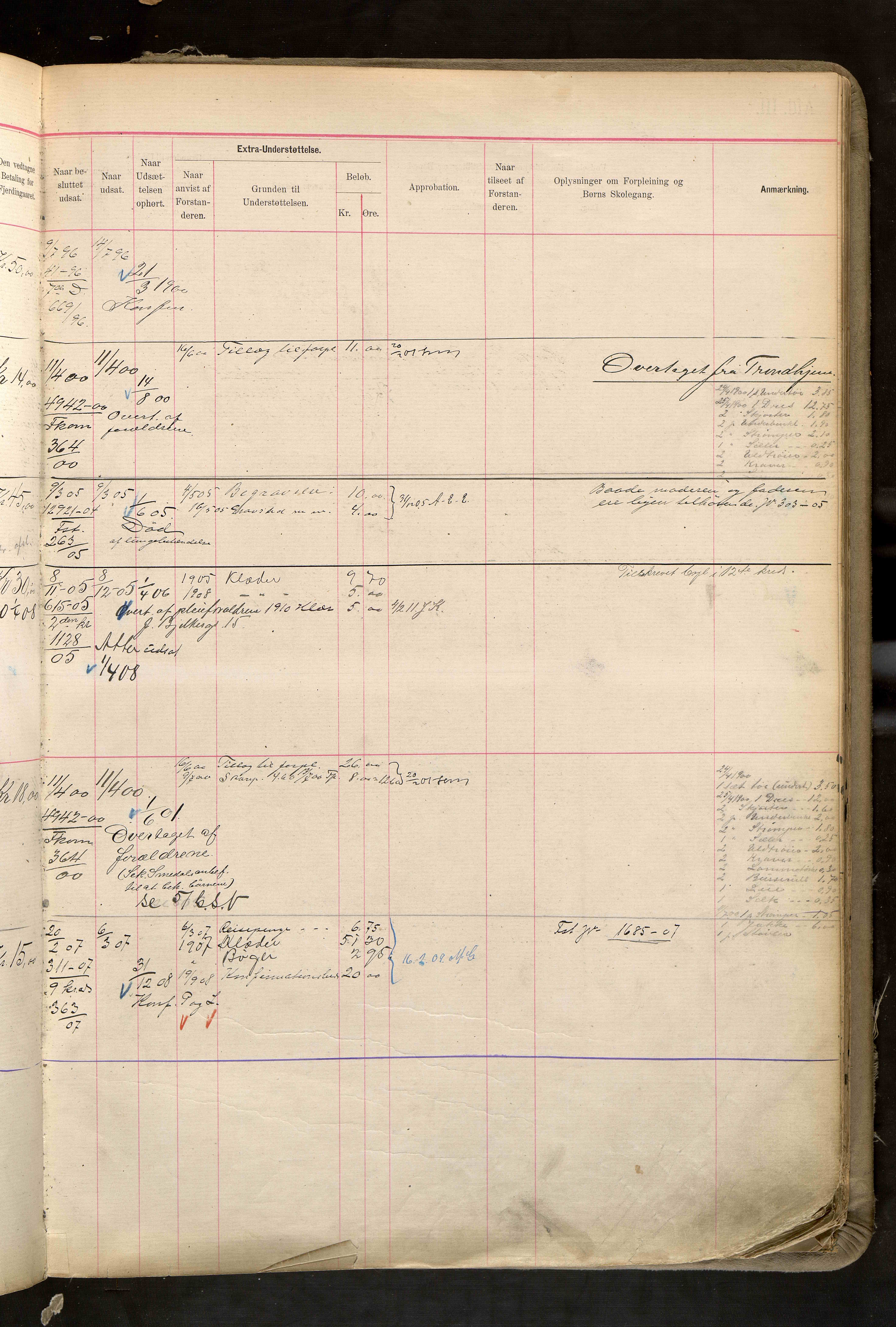 Fattigvesenet, OBA/A-20045/H/Hd/L0006: Manntallsprotokoll. Mnr. 501-1000, 1897-1910, p. 354