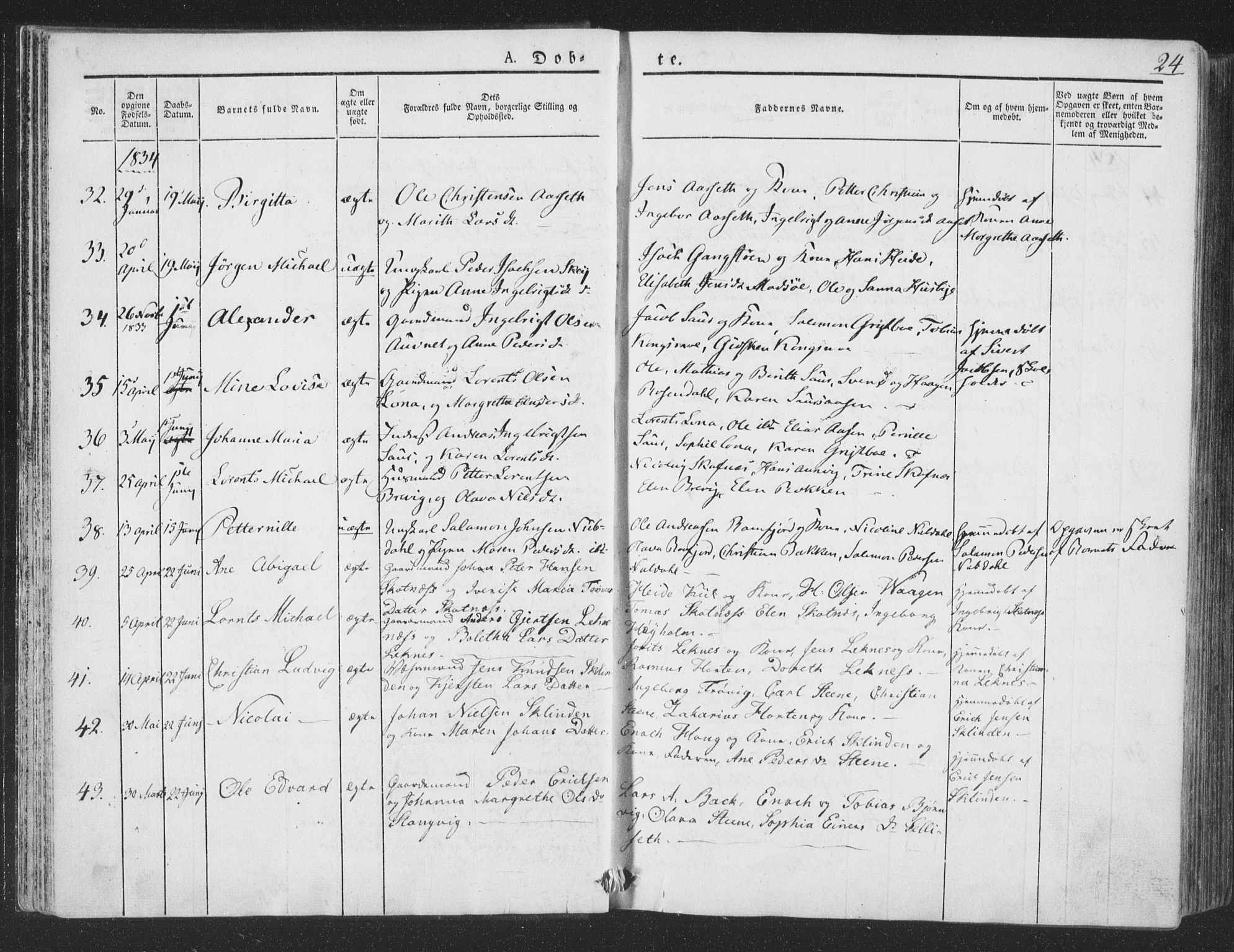 Ministerialprotokoller, klokkerbøker og fødselsregistre - Nord-Trøndelag, SAT/A-1458/780/L0639: Parish register (official) no. 780A04, 1830-1844, p. 24