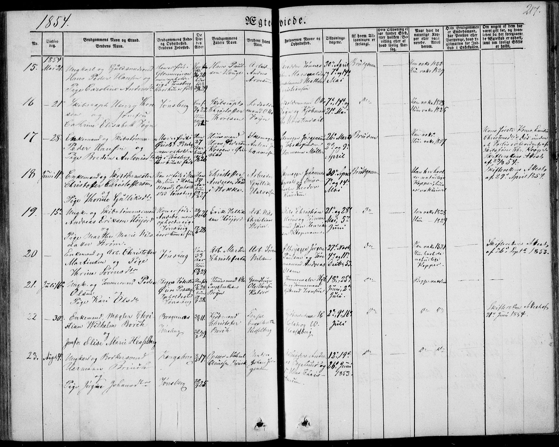 Tønsberg kirkebøker, AV/SAKO-A-330/F/Fa/L0007: Parish register (official) no. I 7, 1845-1854, p. 217