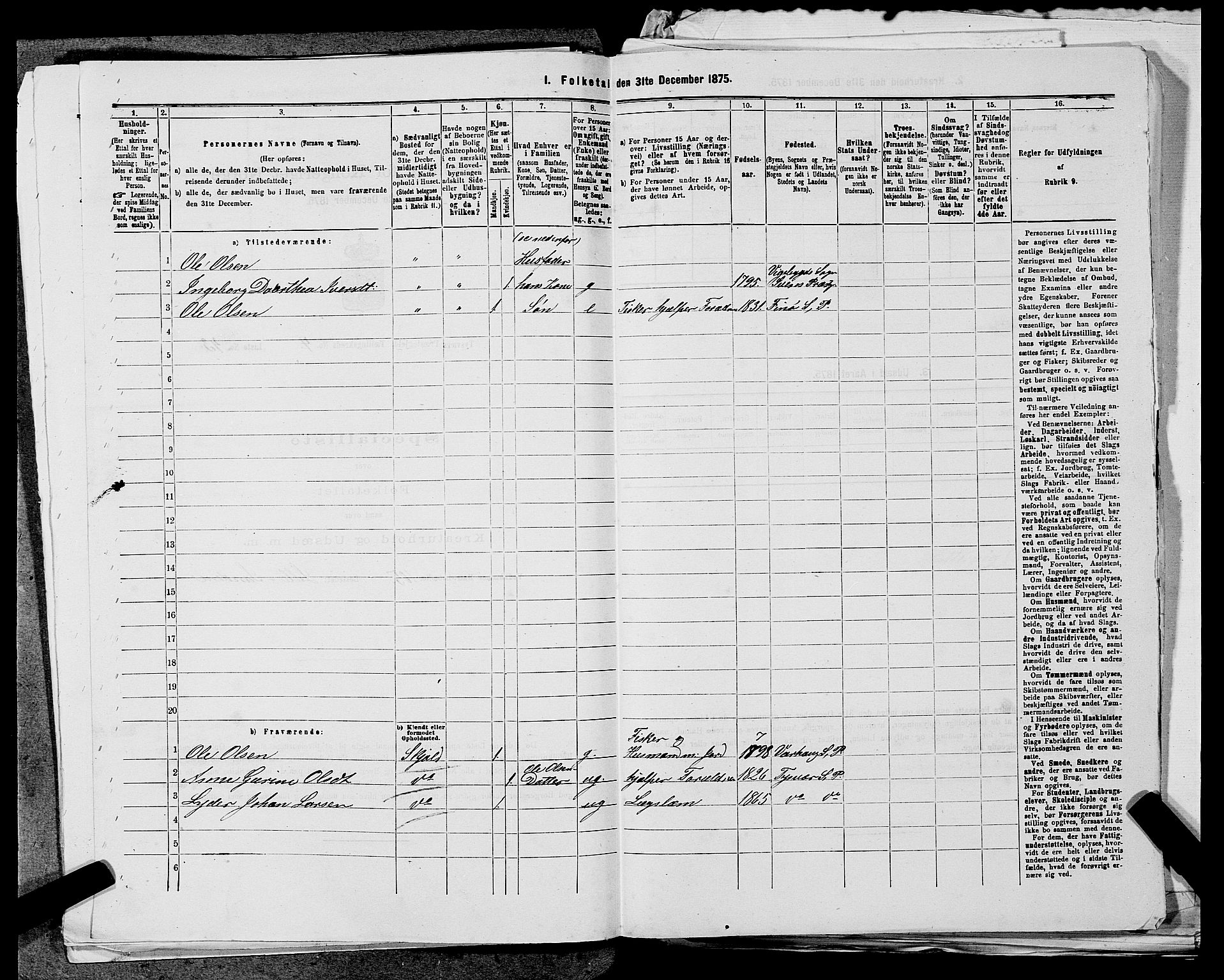 SAST, 1875 census for 1146P Tysvær, 1875, p. 520