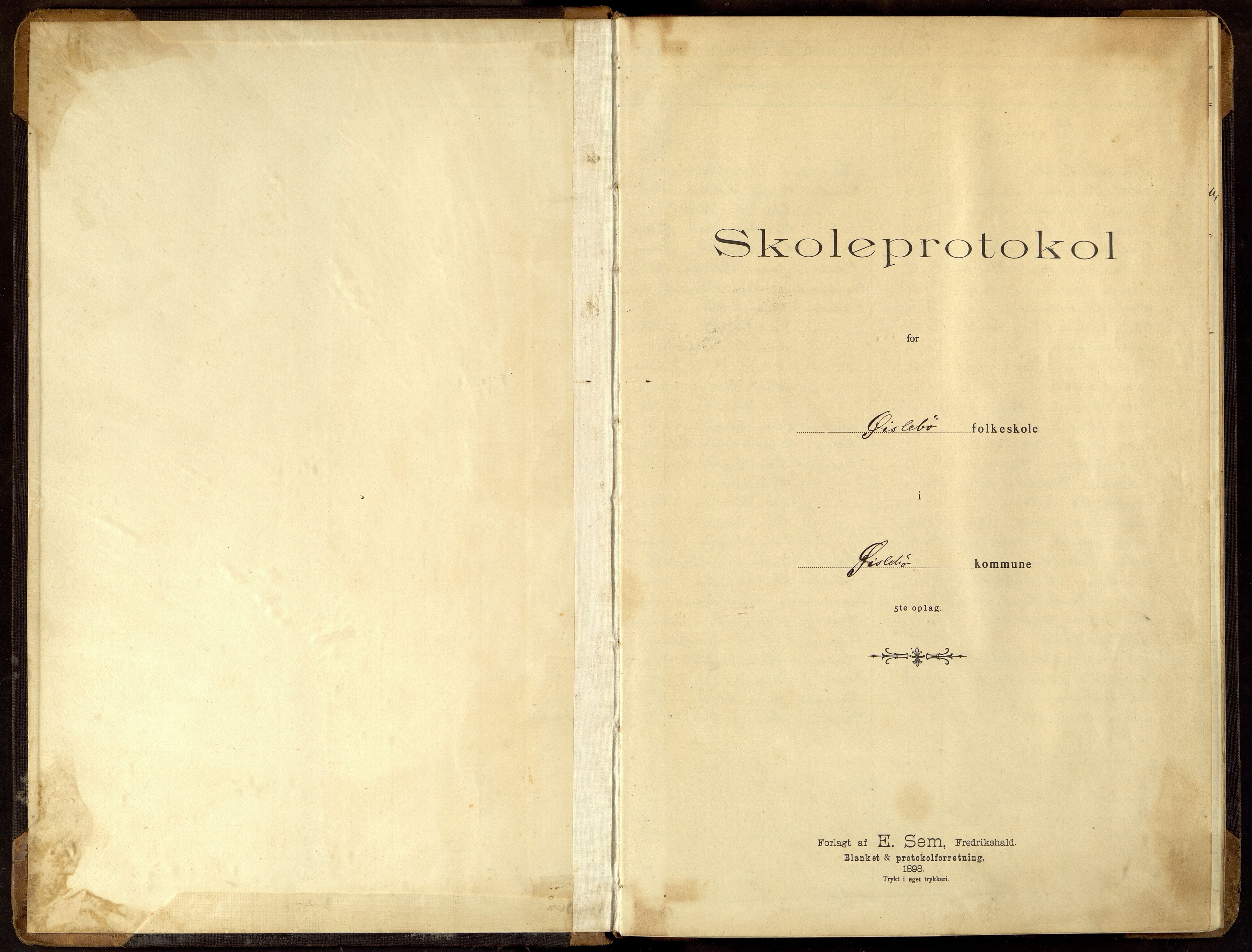 Øyslebø kommune - Øyslebø Skole, ARKSOR/1021ØY552/H/L0001: Protokoll (d), 1898-1924