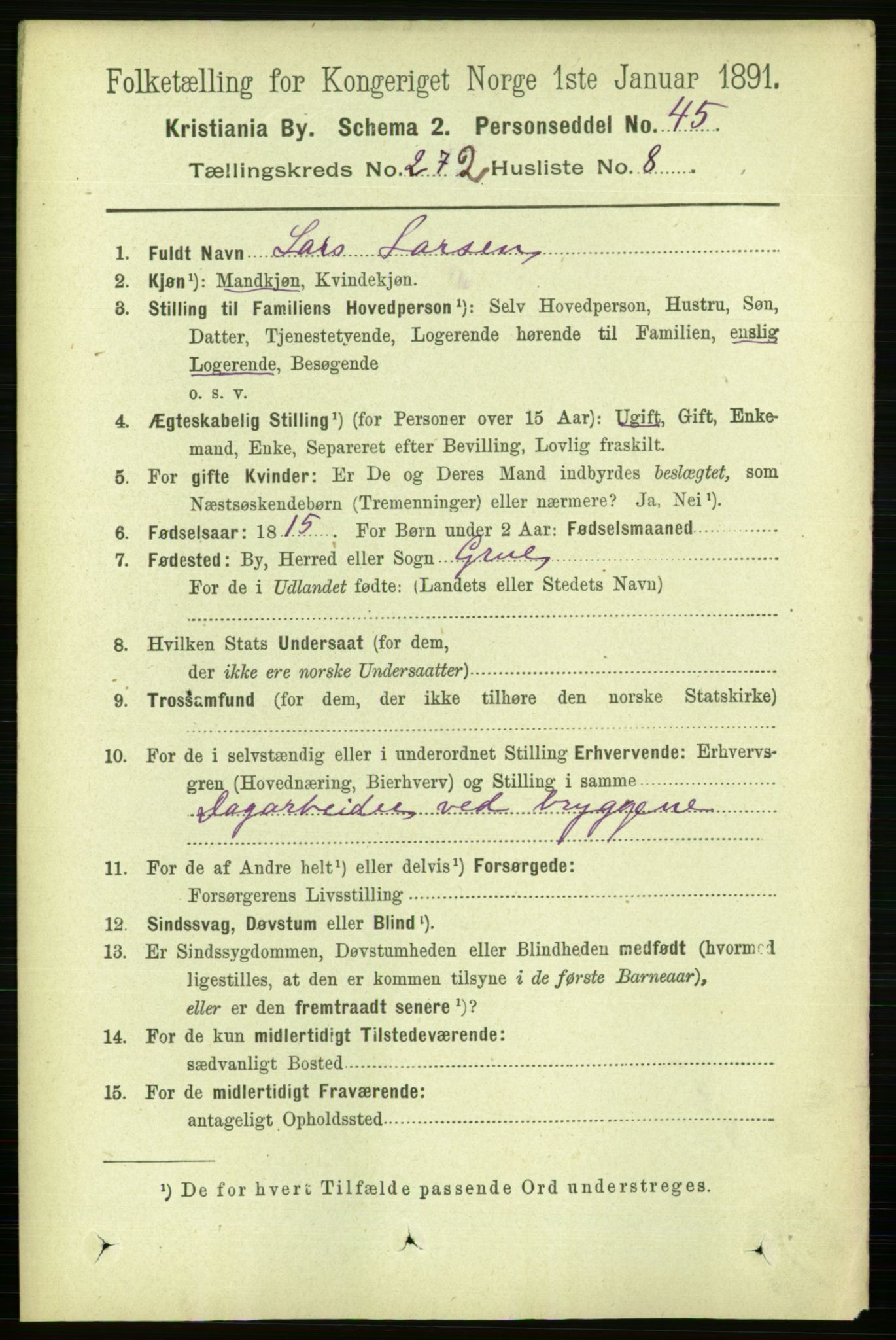 RA, 1891 census for 0301 Kristiania, 1891, p. 165468