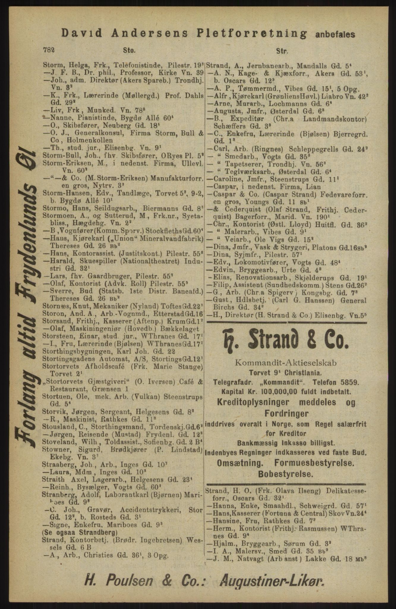 Kristiania/Oslo adressebok, PUBL/-, 1904, p. 782