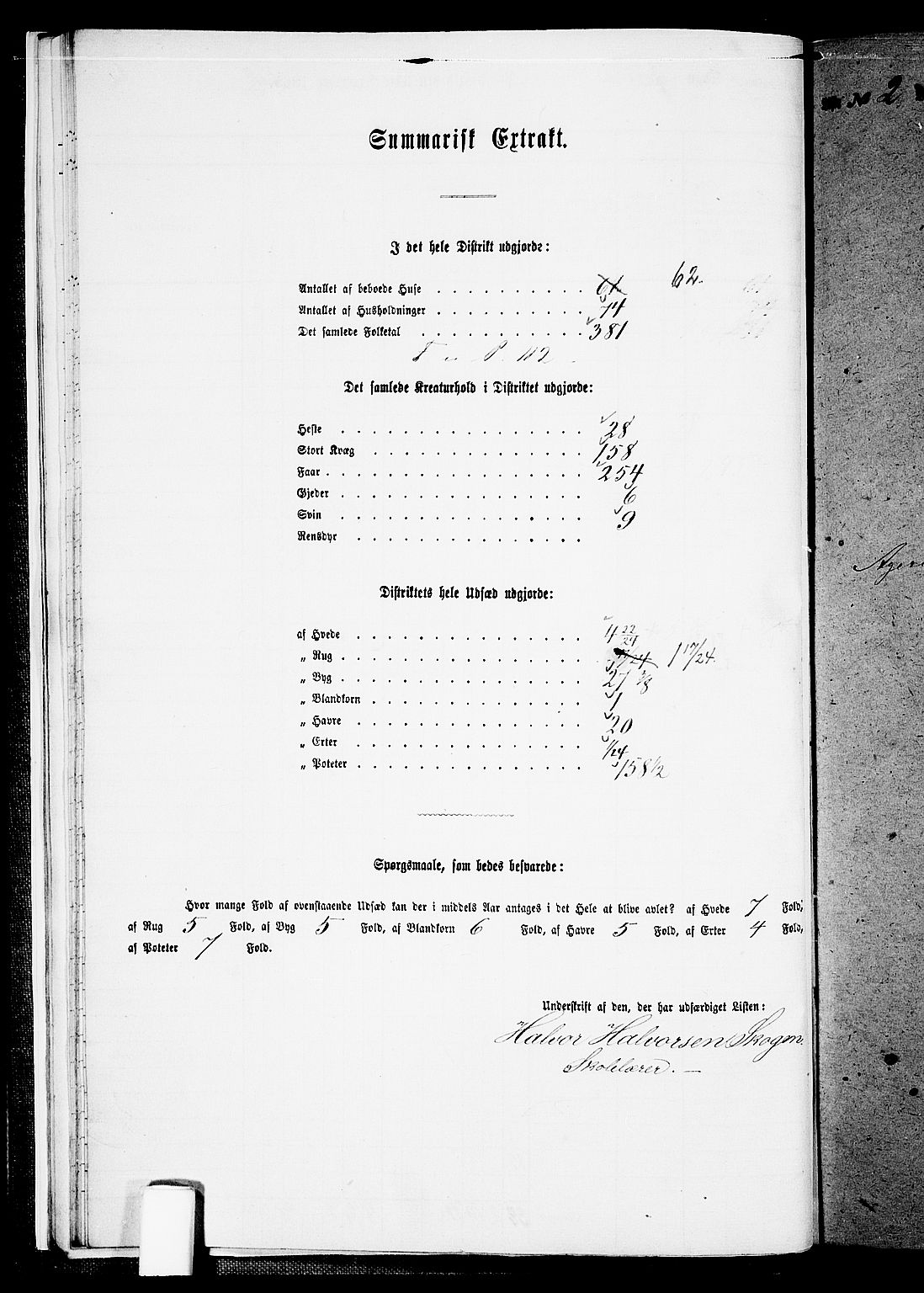 RA, 1865 census for Høvåg, 1865, p. 22