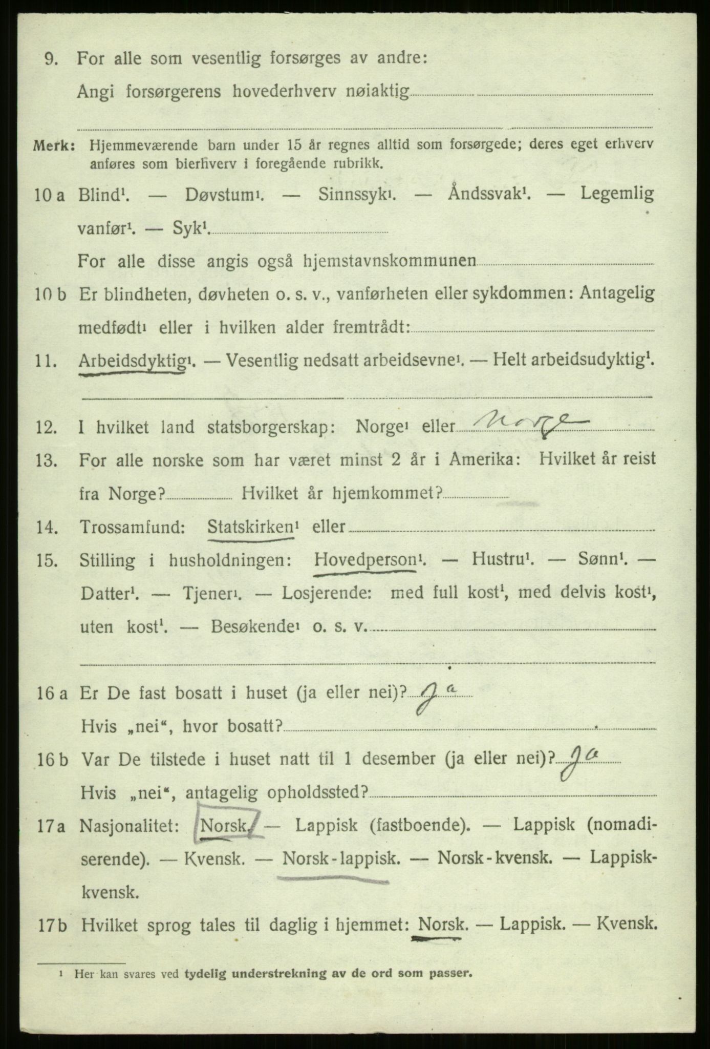 SATØ, 1920 census for Kvæfjord, 1920, p. 3116