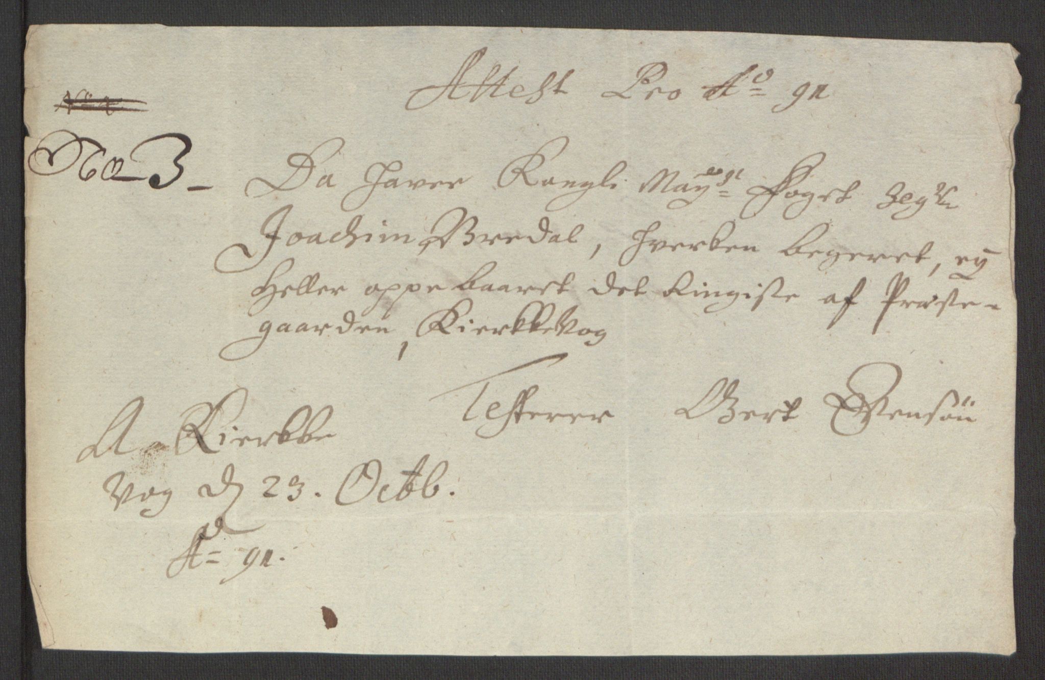 Rentekammeret inntil 1814, Reviderte regnskaper, Fogderegnskap, AV/RA-EA-4092/R67/L4675: Fogderegnskap Vesterålen, Andenes og Lofoten, 1691-1693, p. 93