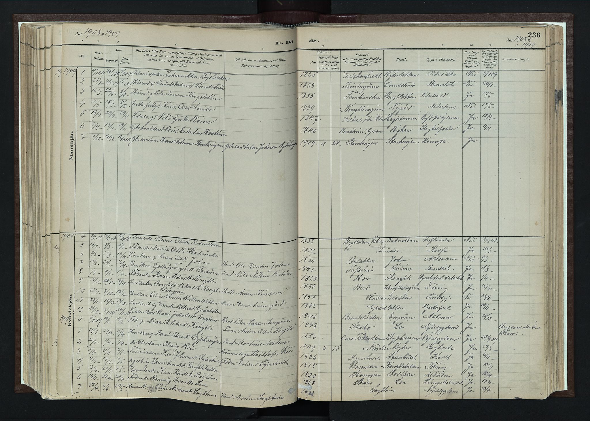 Nord-Fron prestekontor, SAH/PREST-080/H/Ha/Haa/L0004: Parish register (official) no. 4, 1884-1914, p. 236