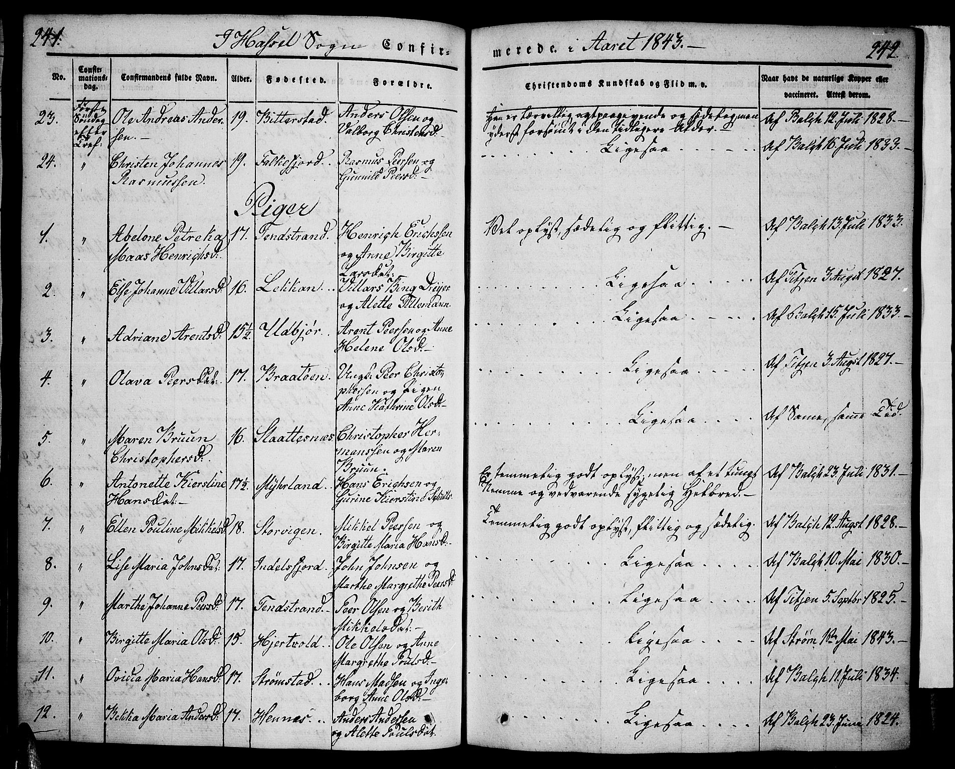 Ministerialprotokoller, klokkerbøker og fødselsregistre - Nordland, AV/SAT-A-1459/888/L1239: Parish register (official) no. 888A06 /1, 1837-1849, p. 241-242