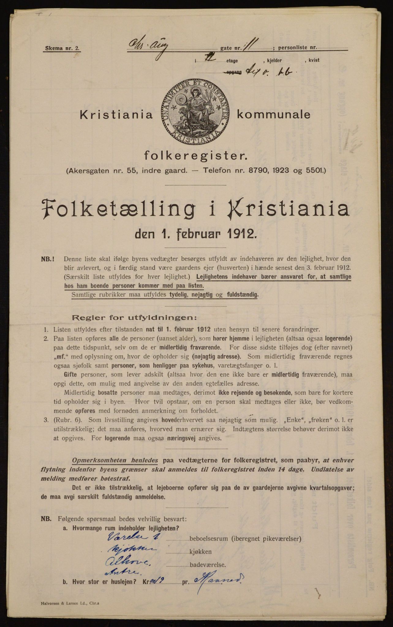 OBA, Municipal Census 1912 for Kristiania, 1912, p. 54272
