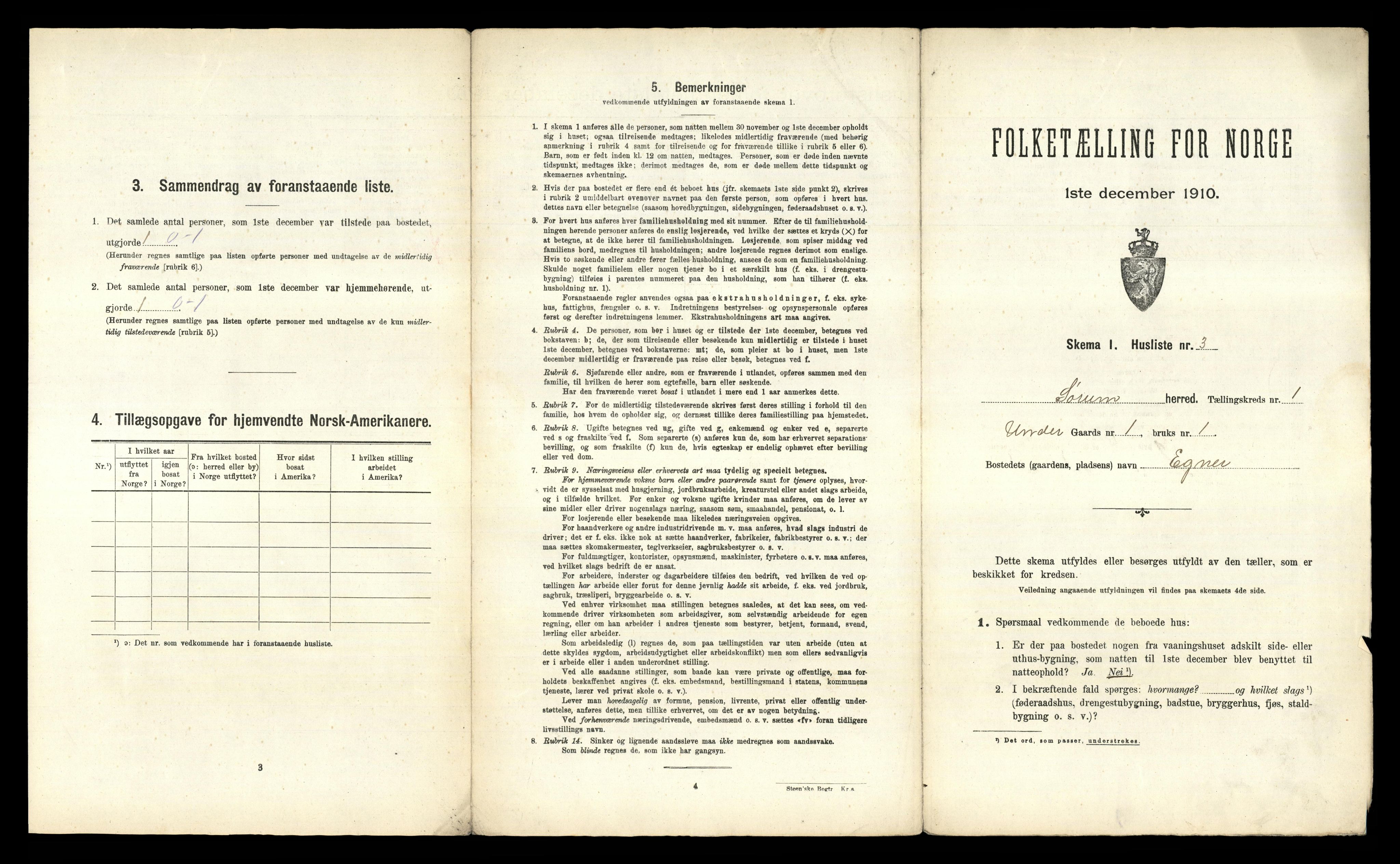 RA, 1910 census for Sørum, 1910, p. 37