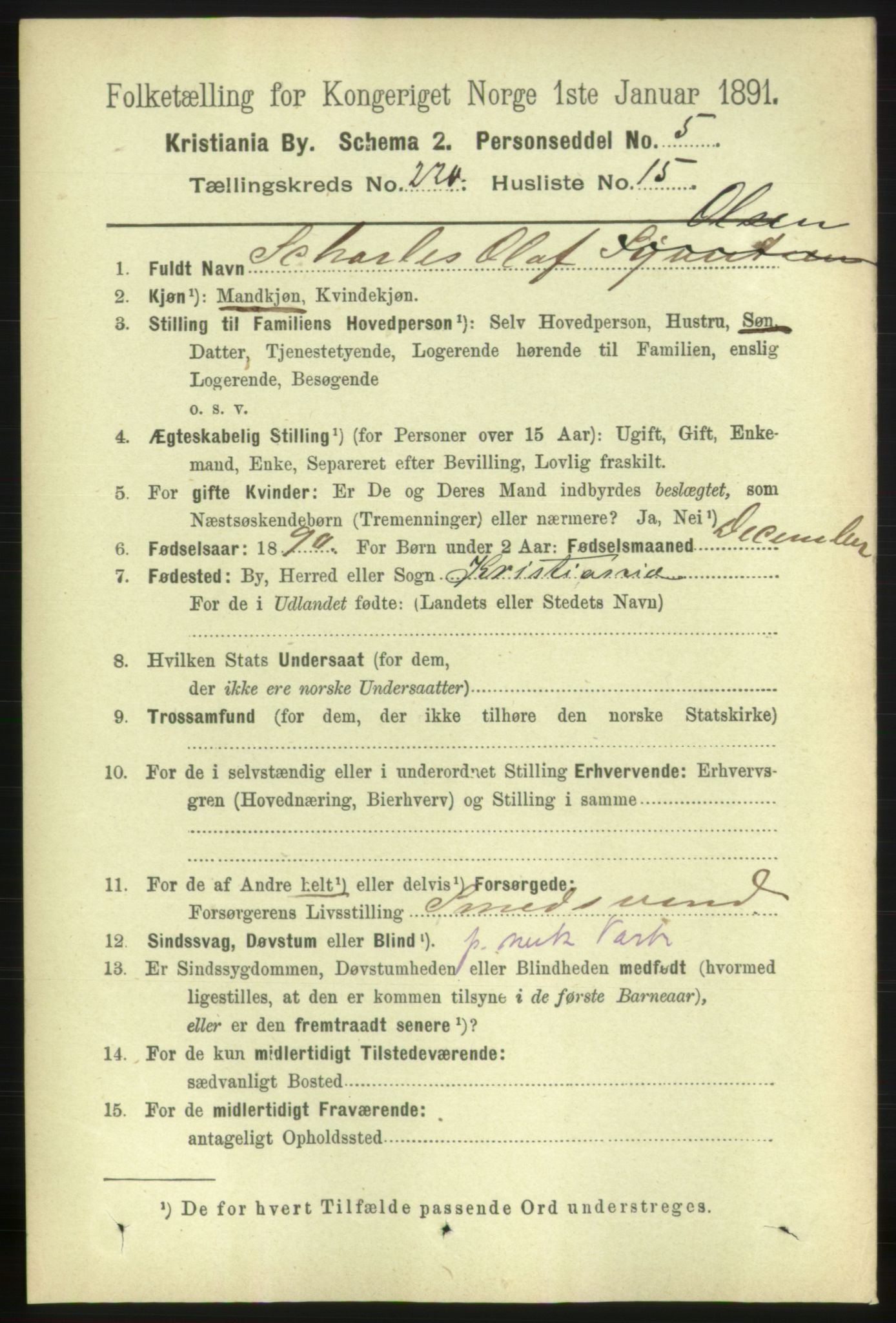 RA, 1891 census for 0301 Kristiania, 1891, p. 131403