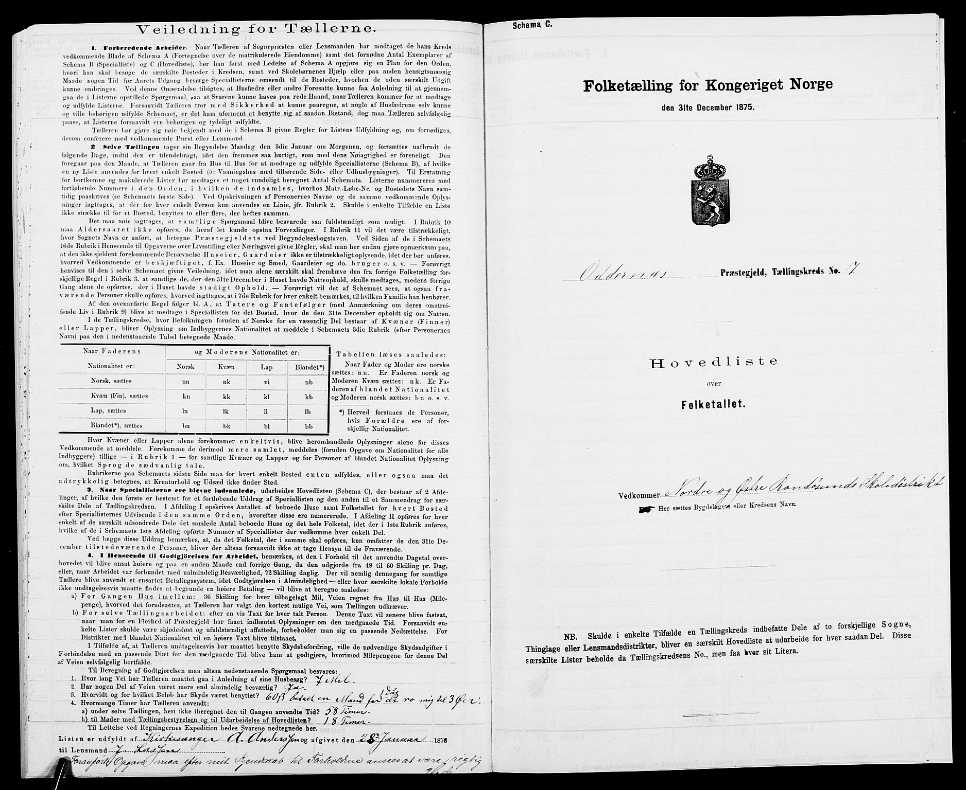 SAK, 1875 census for 1012P Oddernes, 1875, p. 49