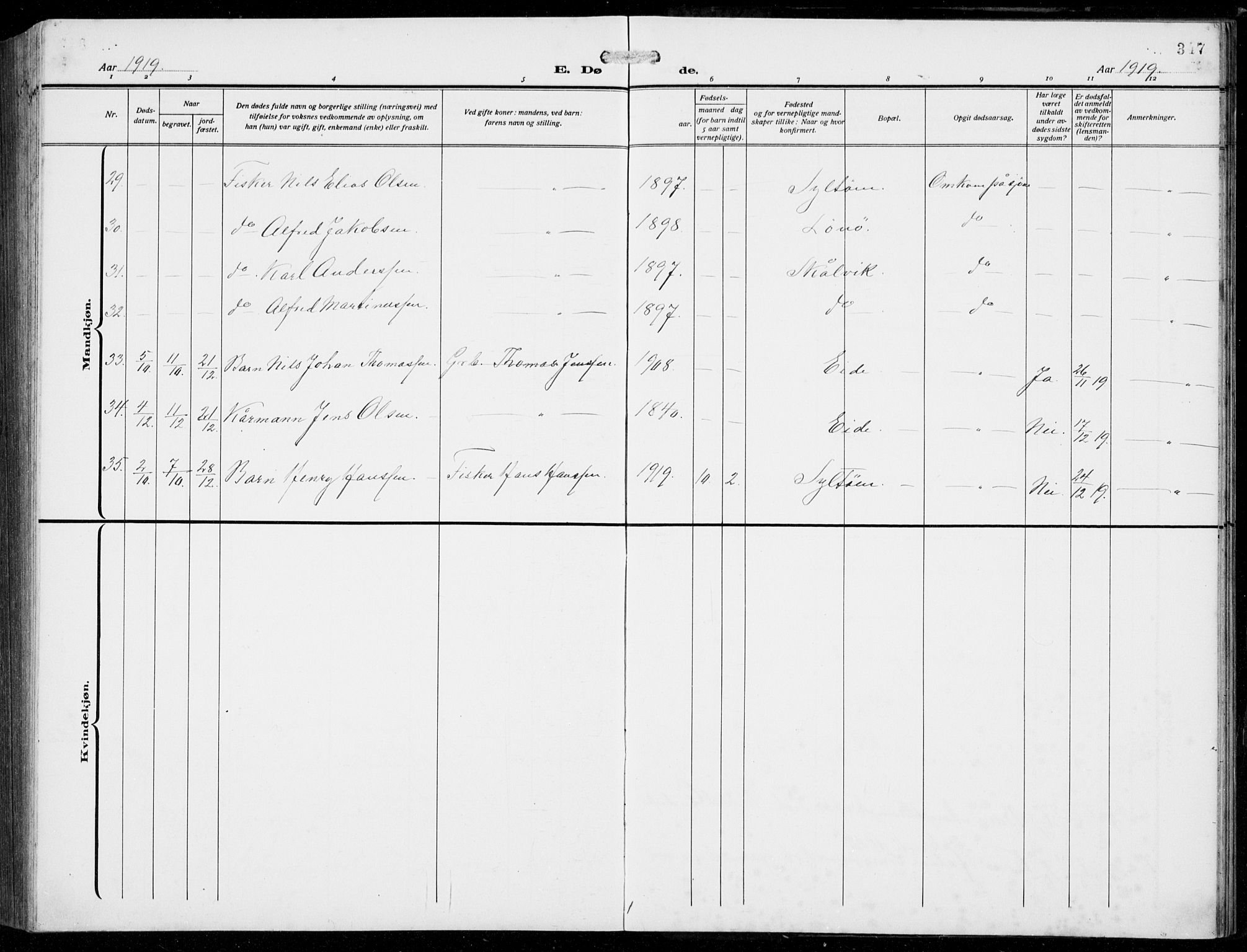 Fjell sokneprestembete, AV/SAB-A-75301/H/Hab: Parish register (copy) no. A  6, 1918-1936, p. 347