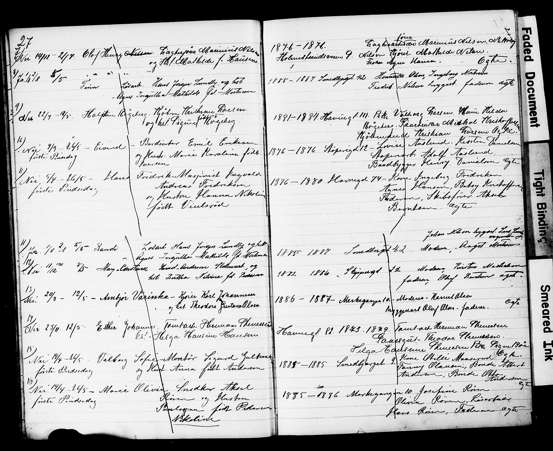 Strømsø kirkebøker, AV/SAKO-A-246/Y/Yb/L0002: Parish register draft no. II 2, 1907-1915, p. 27