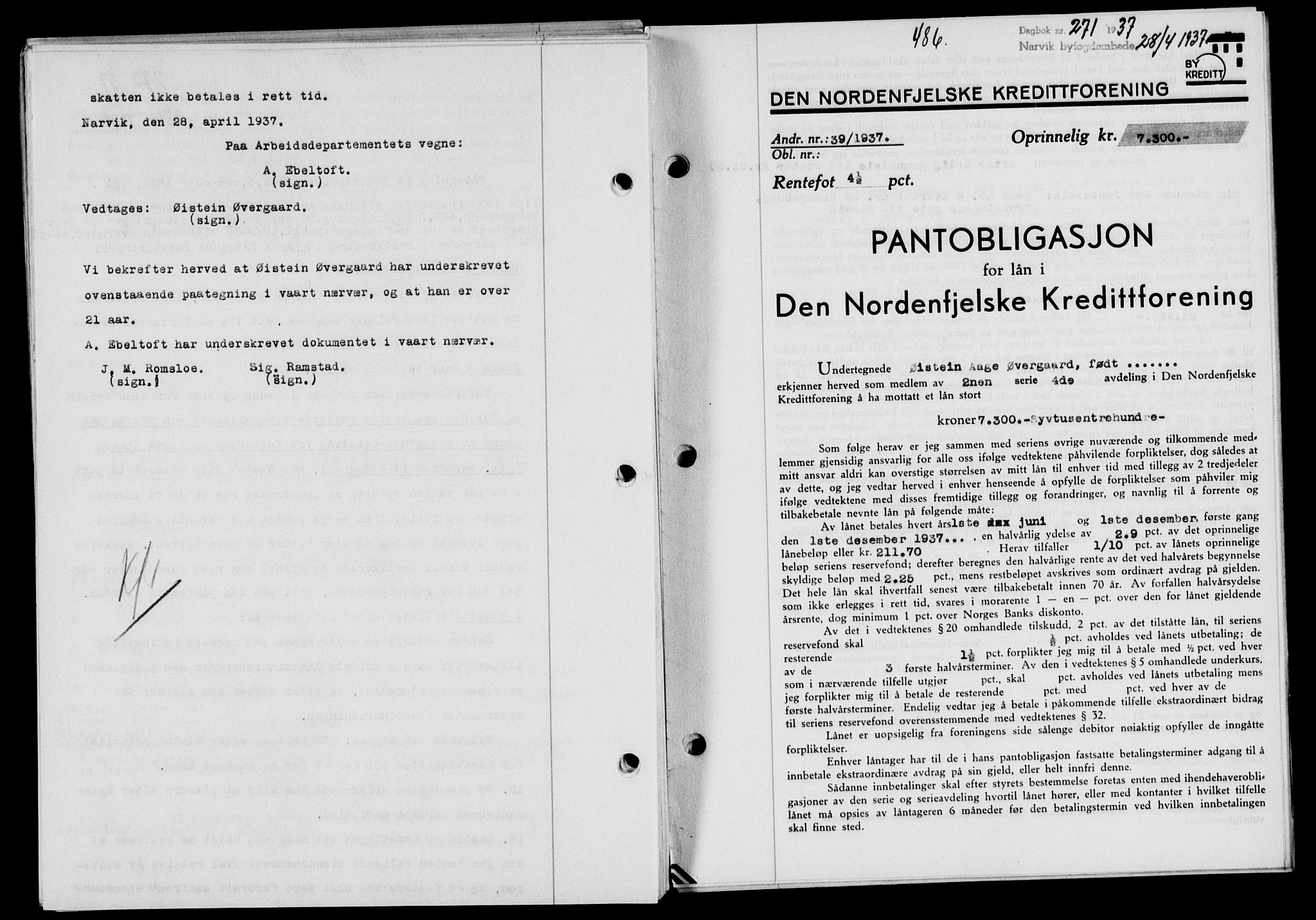 Narvik sorenskriveri, AV/SAT-A-0002/1/2/2C/2Ca/L0011: Mortgage book no. 14, 1935-1937, Deed date: 28.04.1937