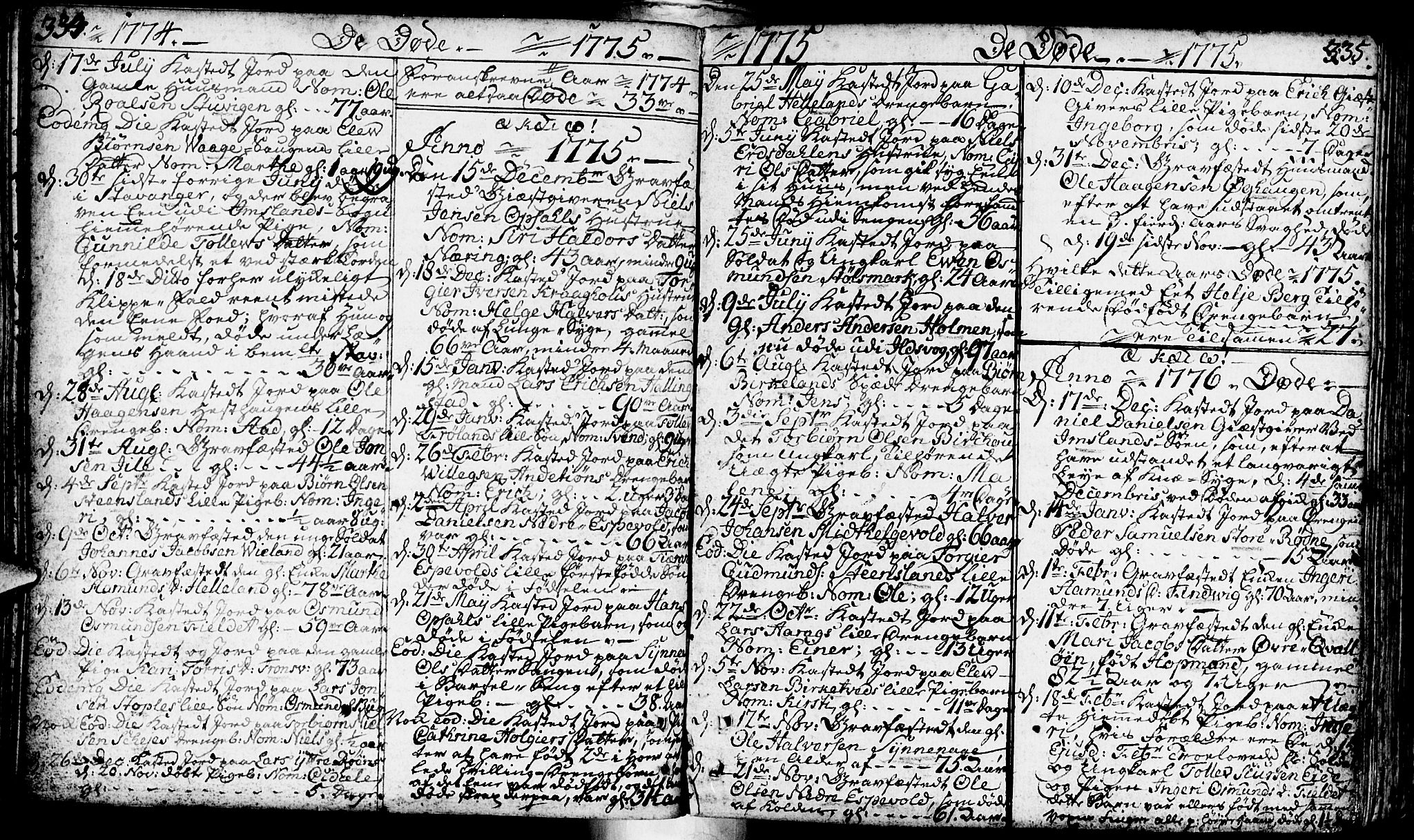 Vikedal sokneprestkontor, AV/SAST-A-101840/01/IV: Parish register (official) no. A 1, 1737-1778, p. 334-335