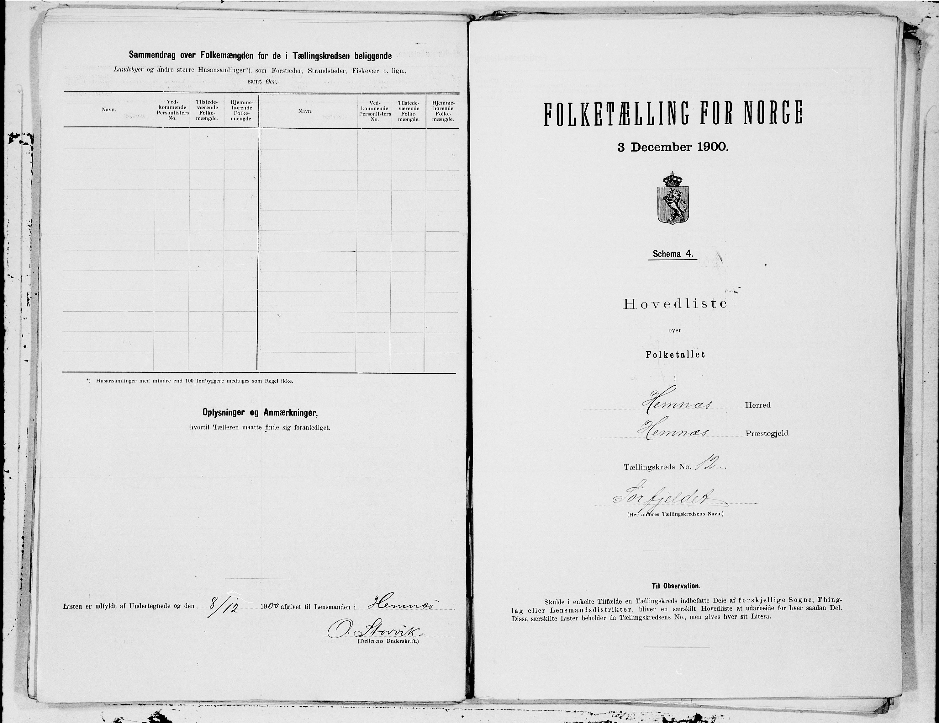 SAT, 1900 census for Hemnes, 1900, p. 26