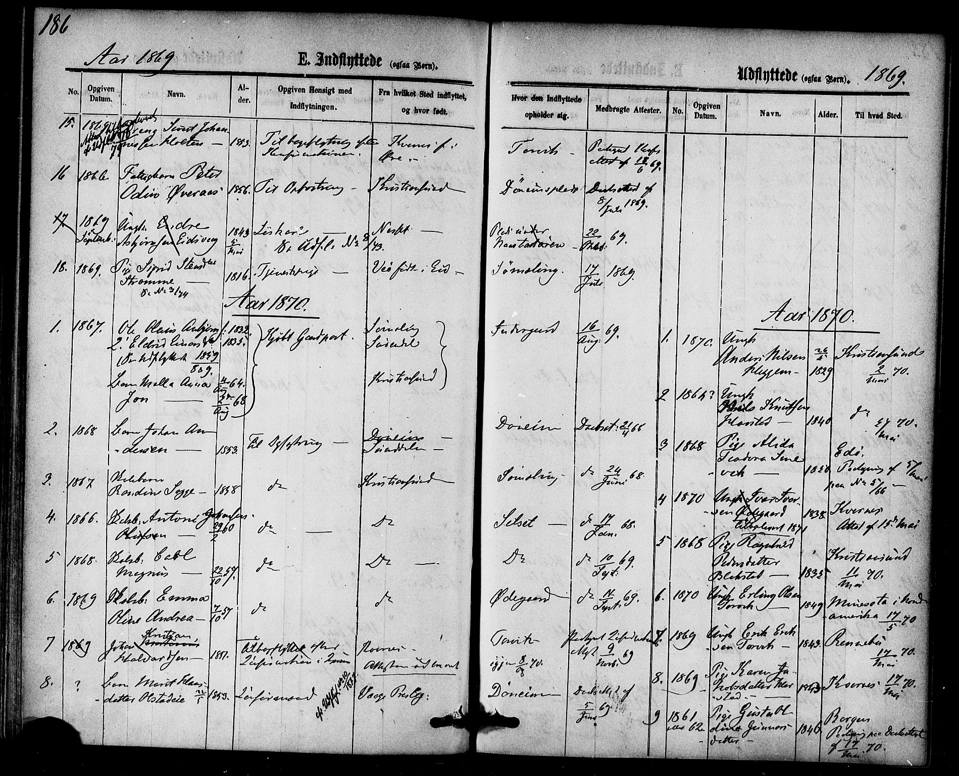 Ministerialprotokoller, klokkerbøker og fødselsregistre - Møre og Romsdal, AV/SAT-A-1454/584/L0966: Parish register (official) no. 584A06, 1869-1878, p. 186