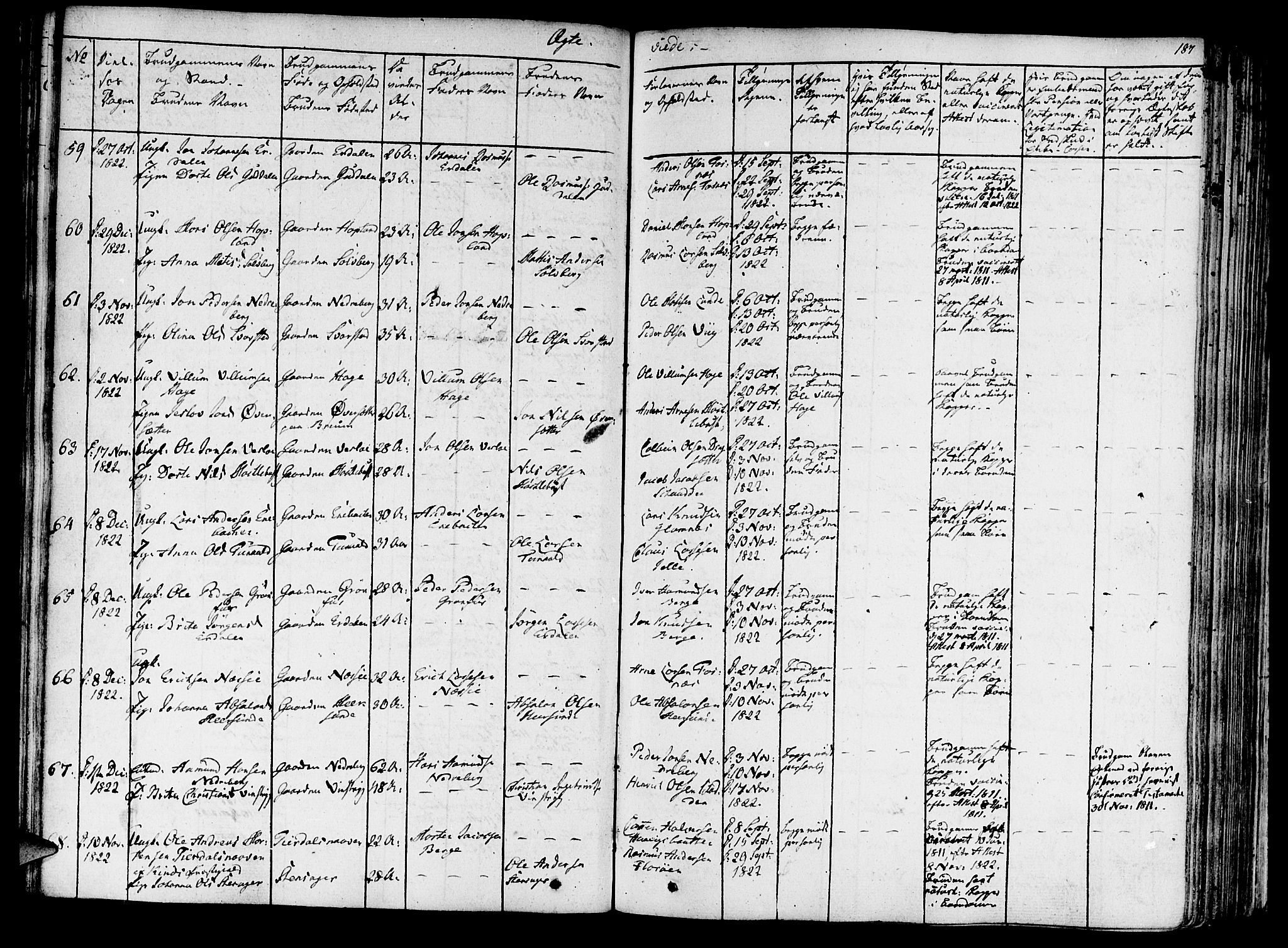 Innvik sokneprestembete, SAB/A-80501: Parish register (official) no. A 3, 1820-1832, p. 187