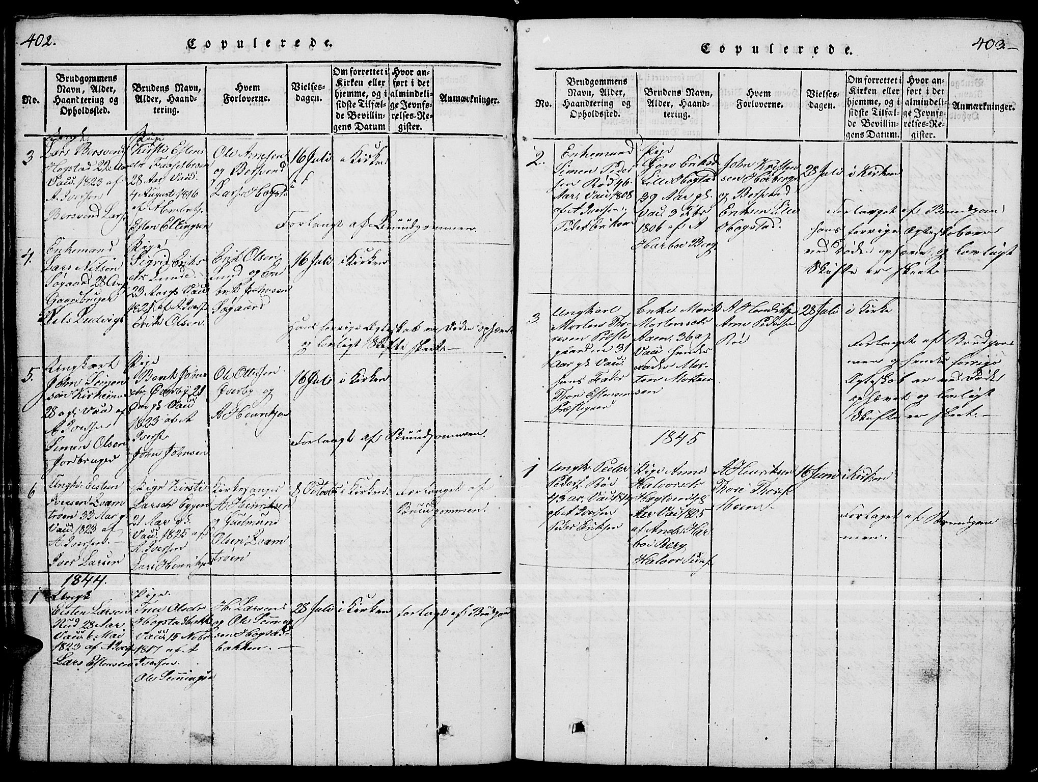 Tynset prestekontor, SAH/PREST-058/H/Ha/Hab/L0004: Parish register (copy) no. 4, 1814-1879, p. 402-403
