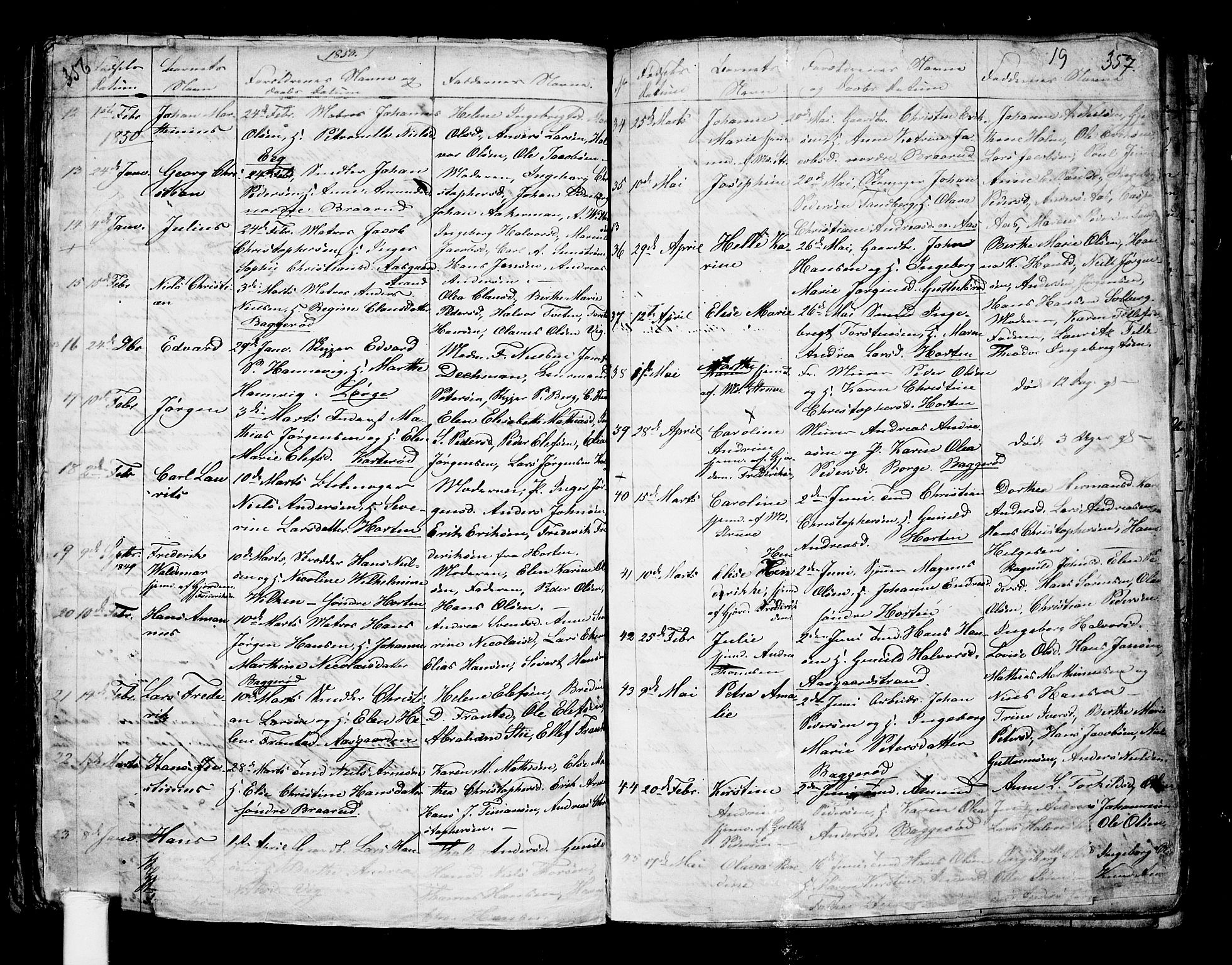 Borre kirkebøker, AV/SAKO-A-338/G/Ga/L0001: Parish register (copy) no. I 1, 1815-1851, p. 356-357