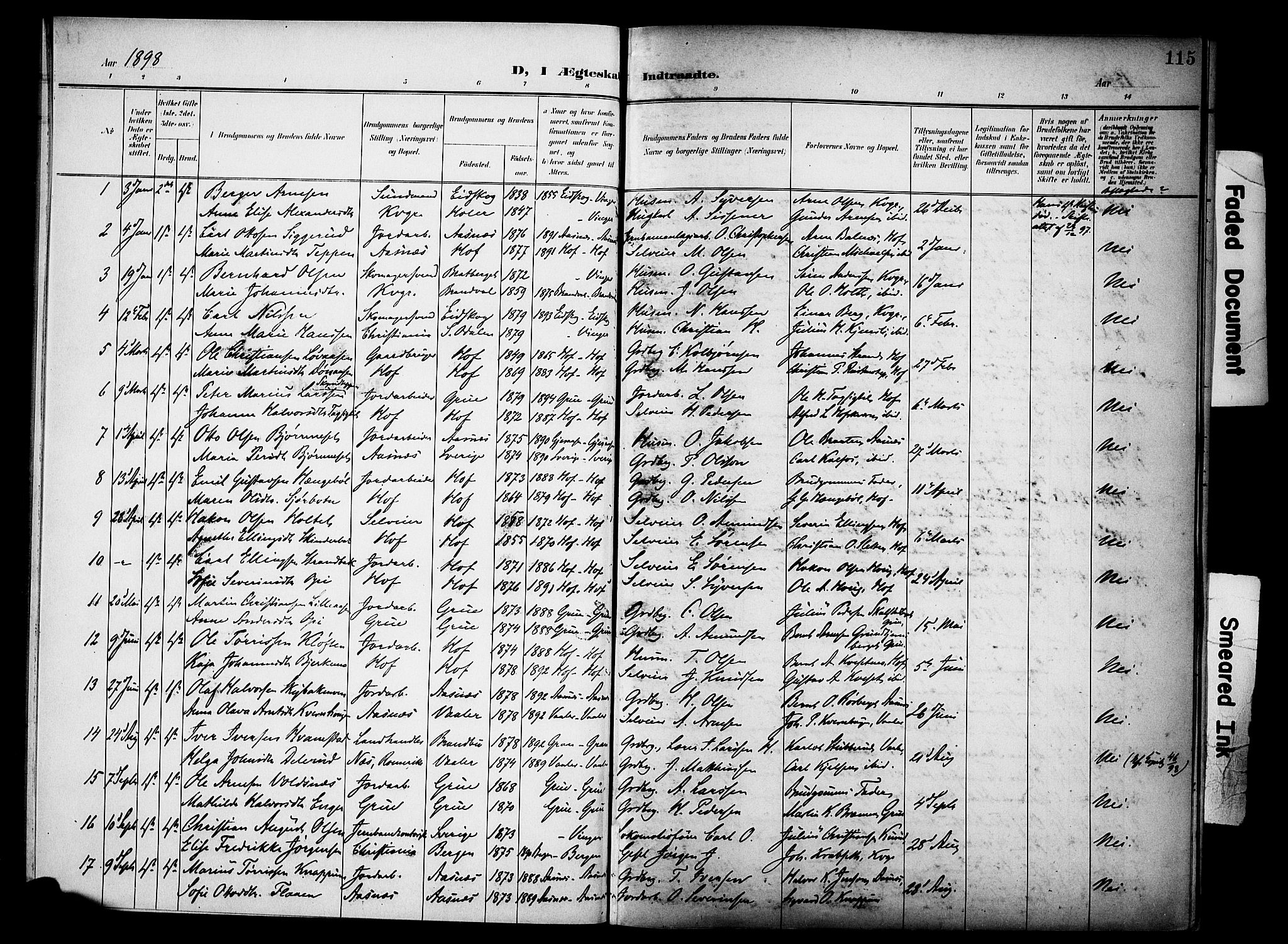 Vinger prestekontor, AV/SAH-PREST-024/H/Ha/Haa/L0016: Parish register (official) no. 16, 1898-1920, p. 115