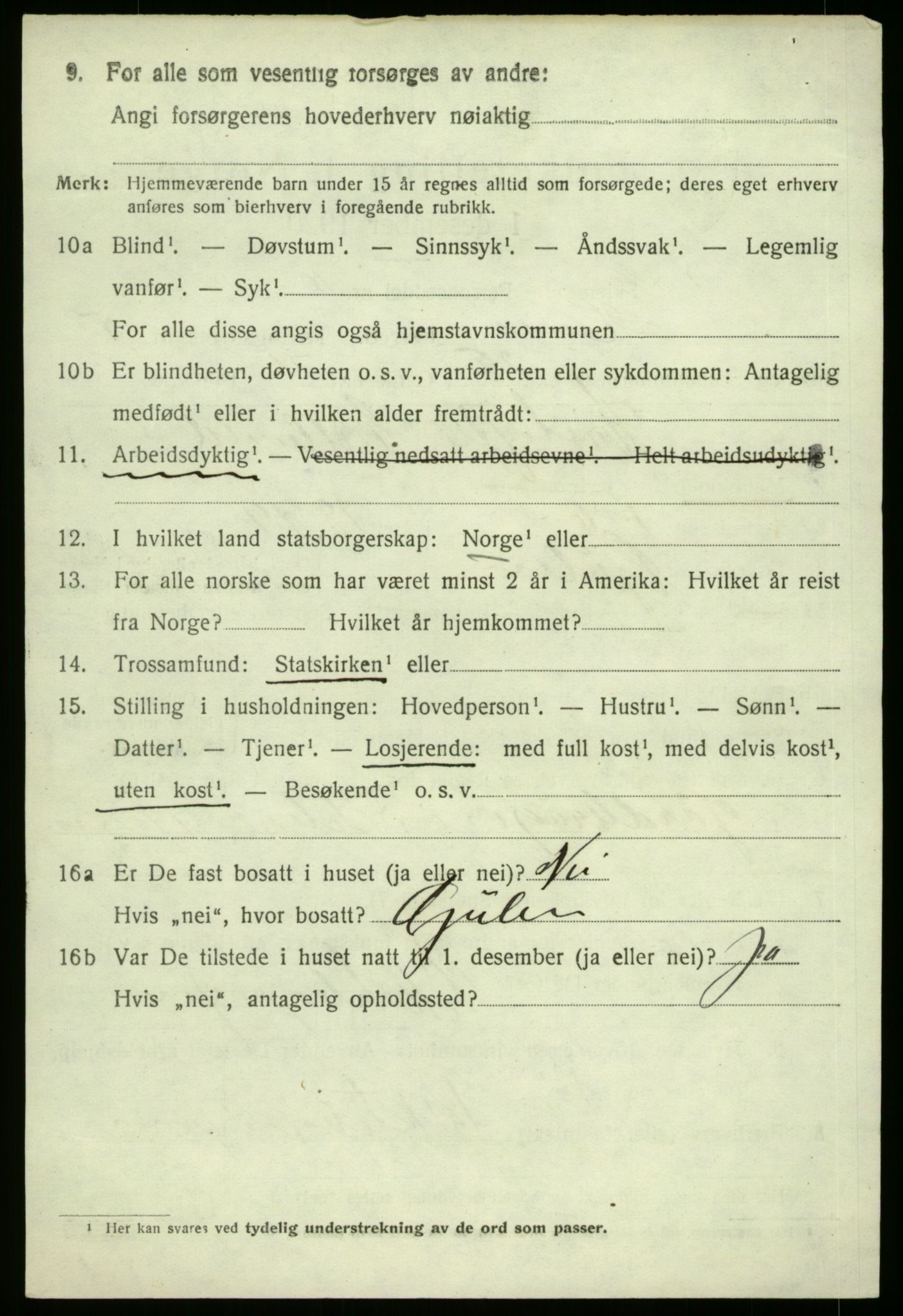 SAB, 1920 census for Haus, 1920, p. 3790