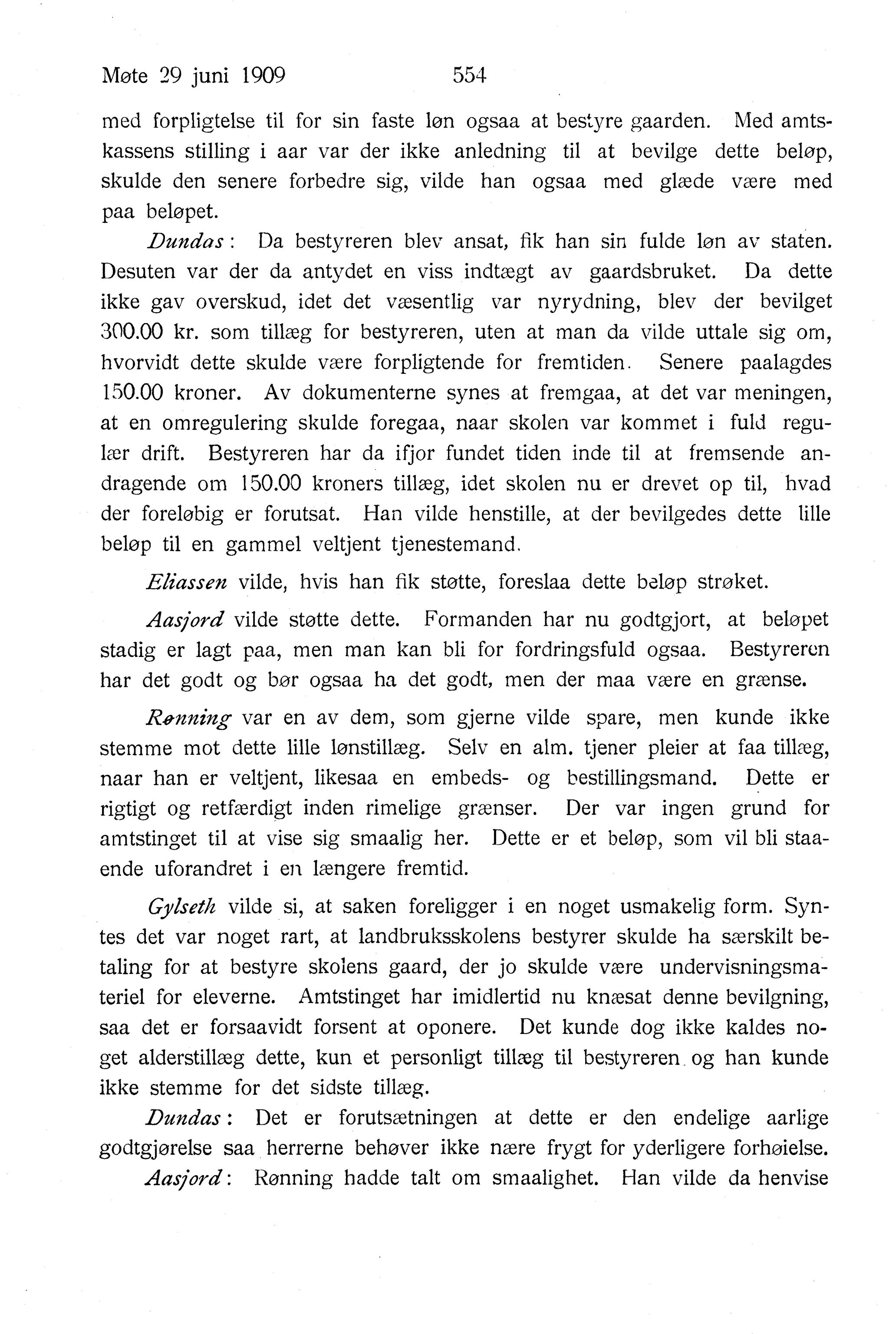 Nordland Fylkeskommune. Fylkestinget, AIN/NFK-17/176/A/Ac/L0032: Fylkestingsforhandlinger 1909, 1909