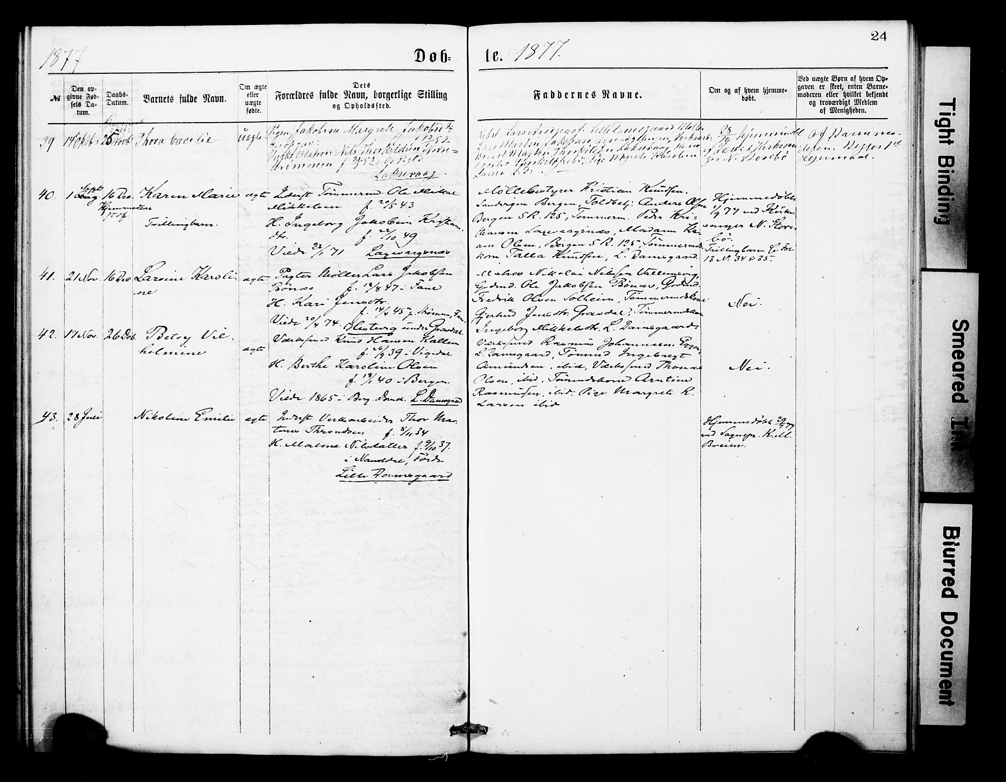 Askøy Sokneprestembete, AV/SAB-A-74101/H/Ha/Haa/Haae/L0001: Parish register (official) no. E 1, 1875-1877, p. 24