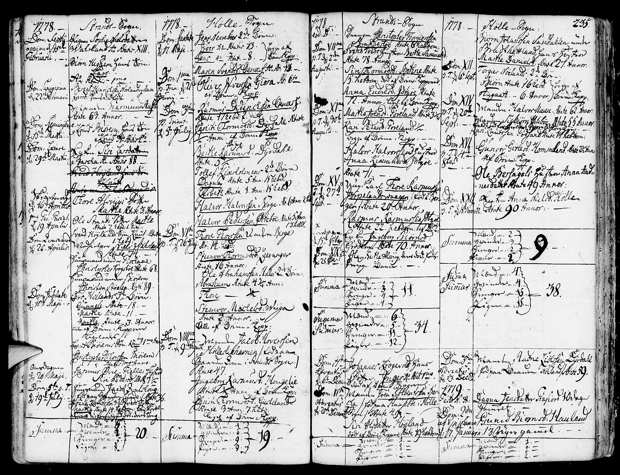 Strand sokneprestkontor, SAST/A-101828/H/Ha/Haa/L0003: Parish register (official) no. A 3, 1769-1816, p. 235