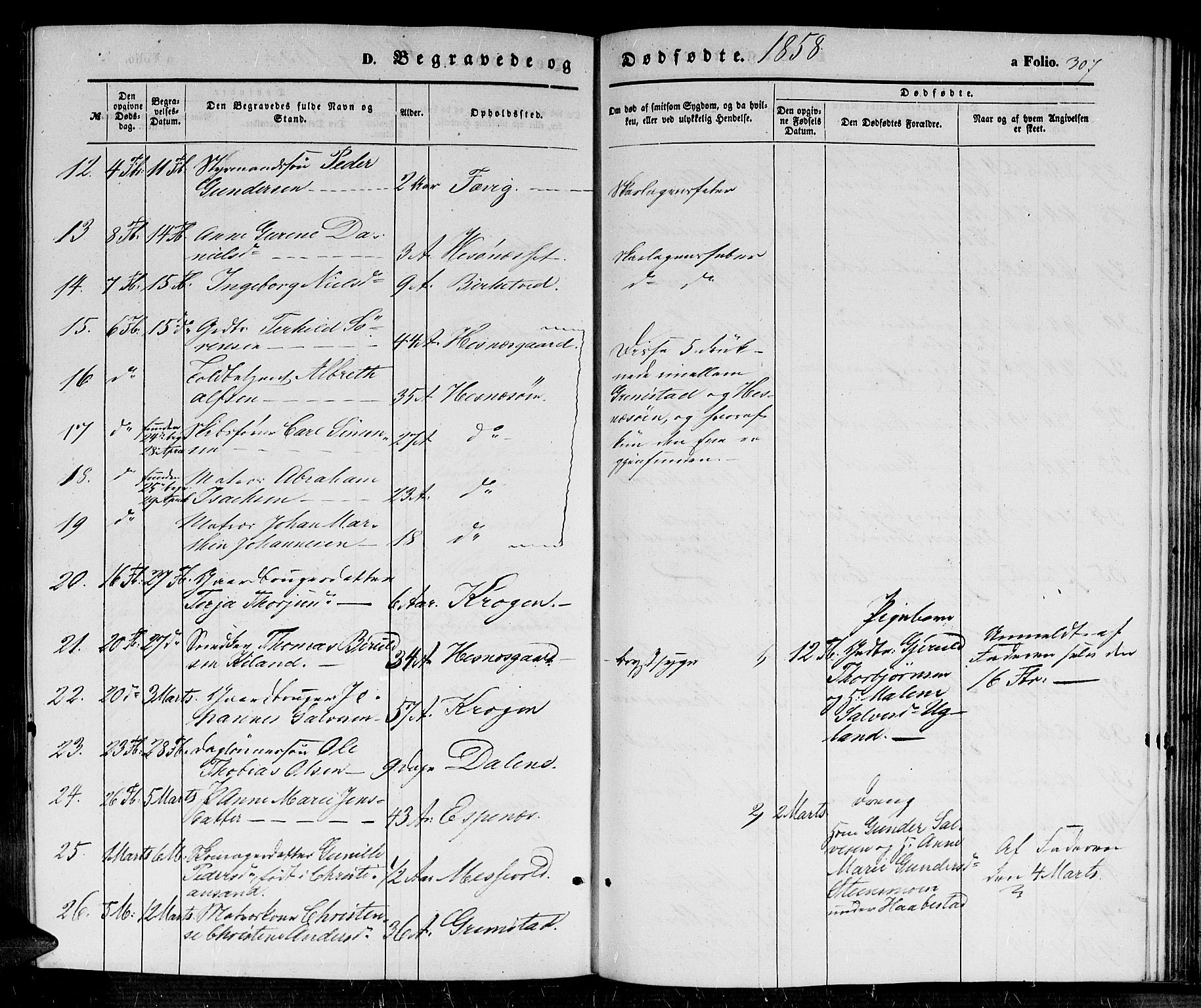 Fjære sokneprestkontor, AV/SAK-1111-0011/F/Fb/L0008: Parish register (copy) no. B 8, 1854-1867, p. 307