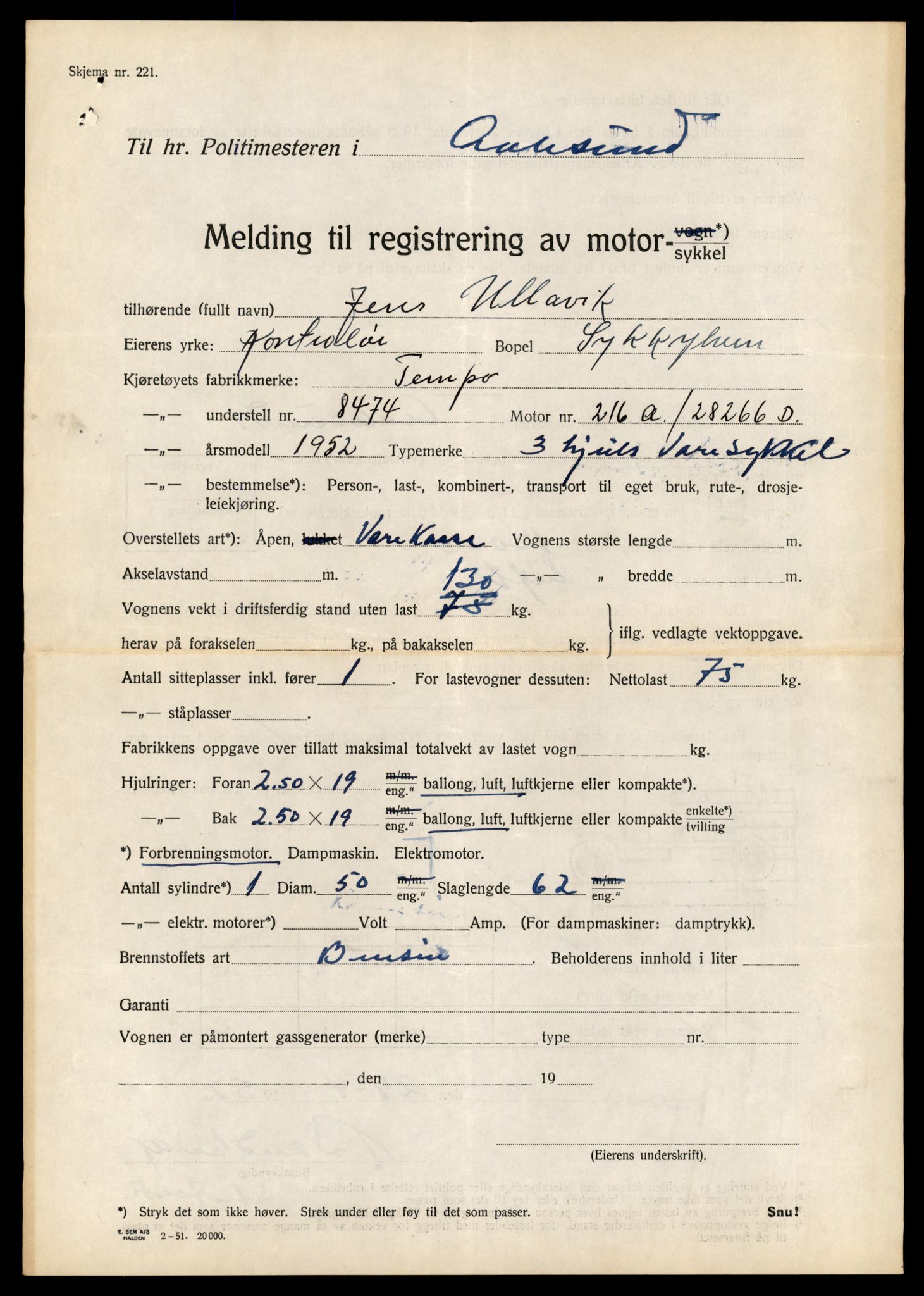 Møre og Romsdal vegkontor - Ålesund trafikkstasjon, AV/SAT-A-4099/F/Fe/L0029: Registreringskort for kjøretøy T 11430 - T 11619, 1927-1998, p. 1487