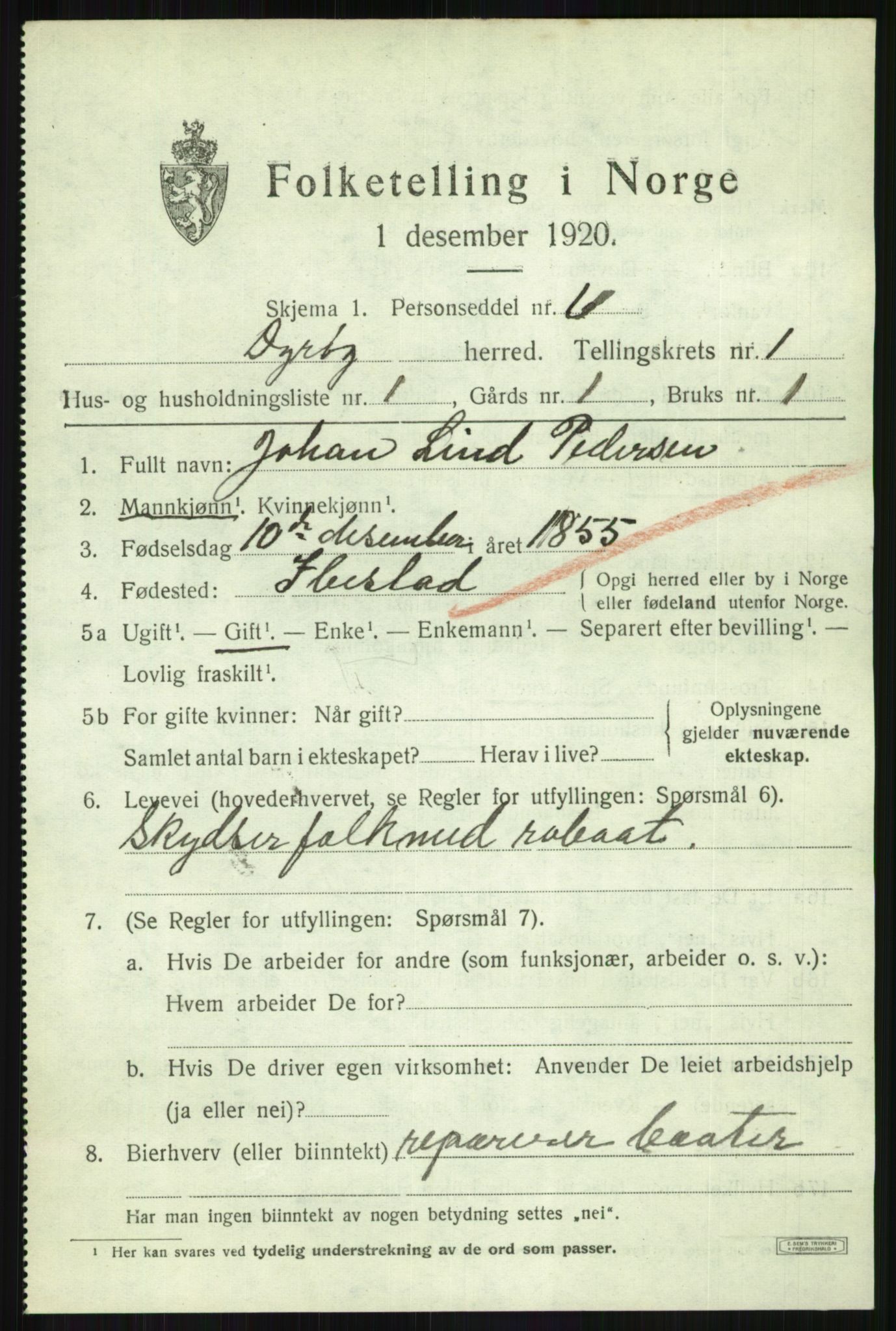 SATØ, 1920 census for Dyrøy, 1920, p. 655