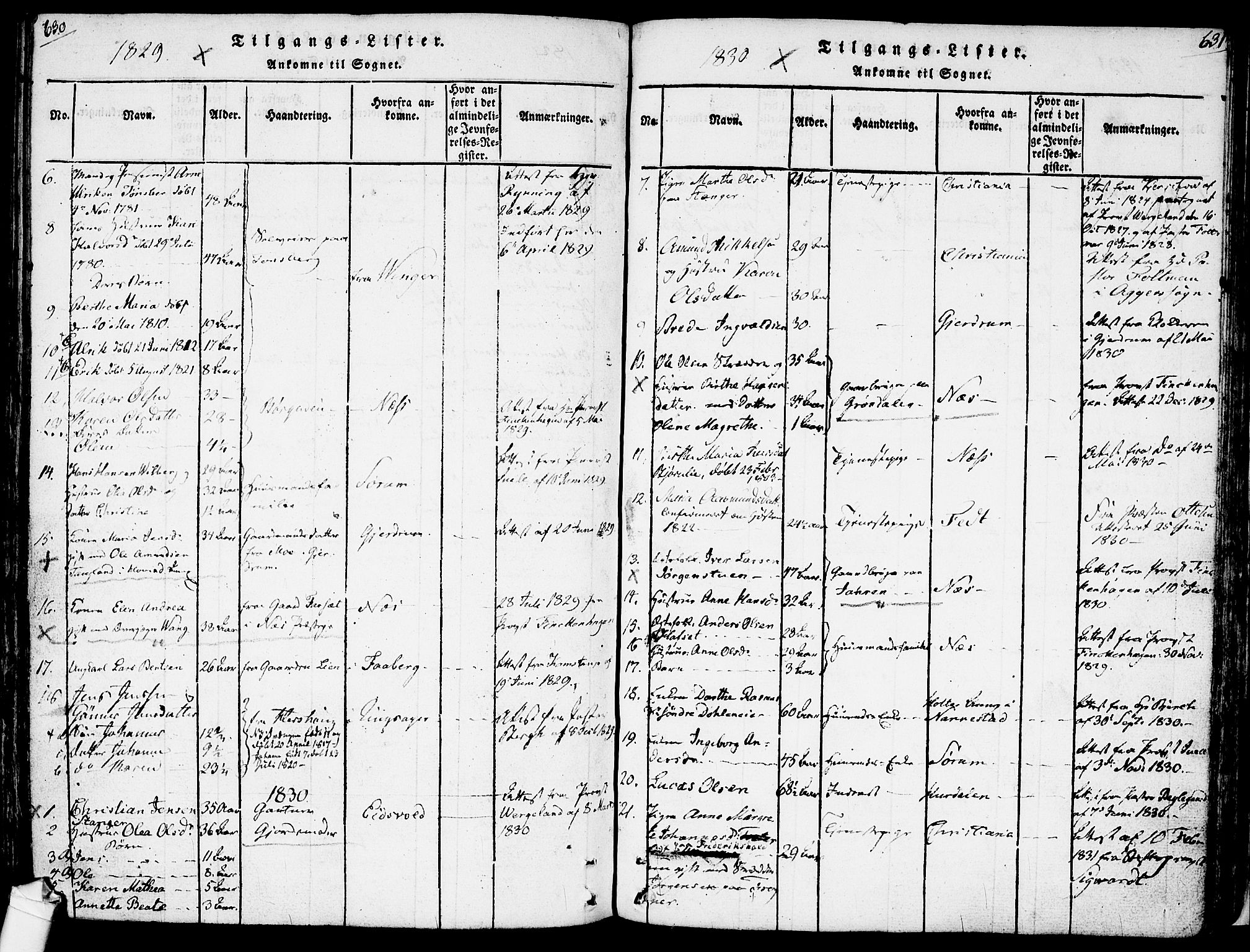 Ullensaker prestekontor Kirkebøker, AV/SAO-A-10236a/F/Fa/L0013: Parish register (official) no. I 13, 1815-1835, p. 630-631