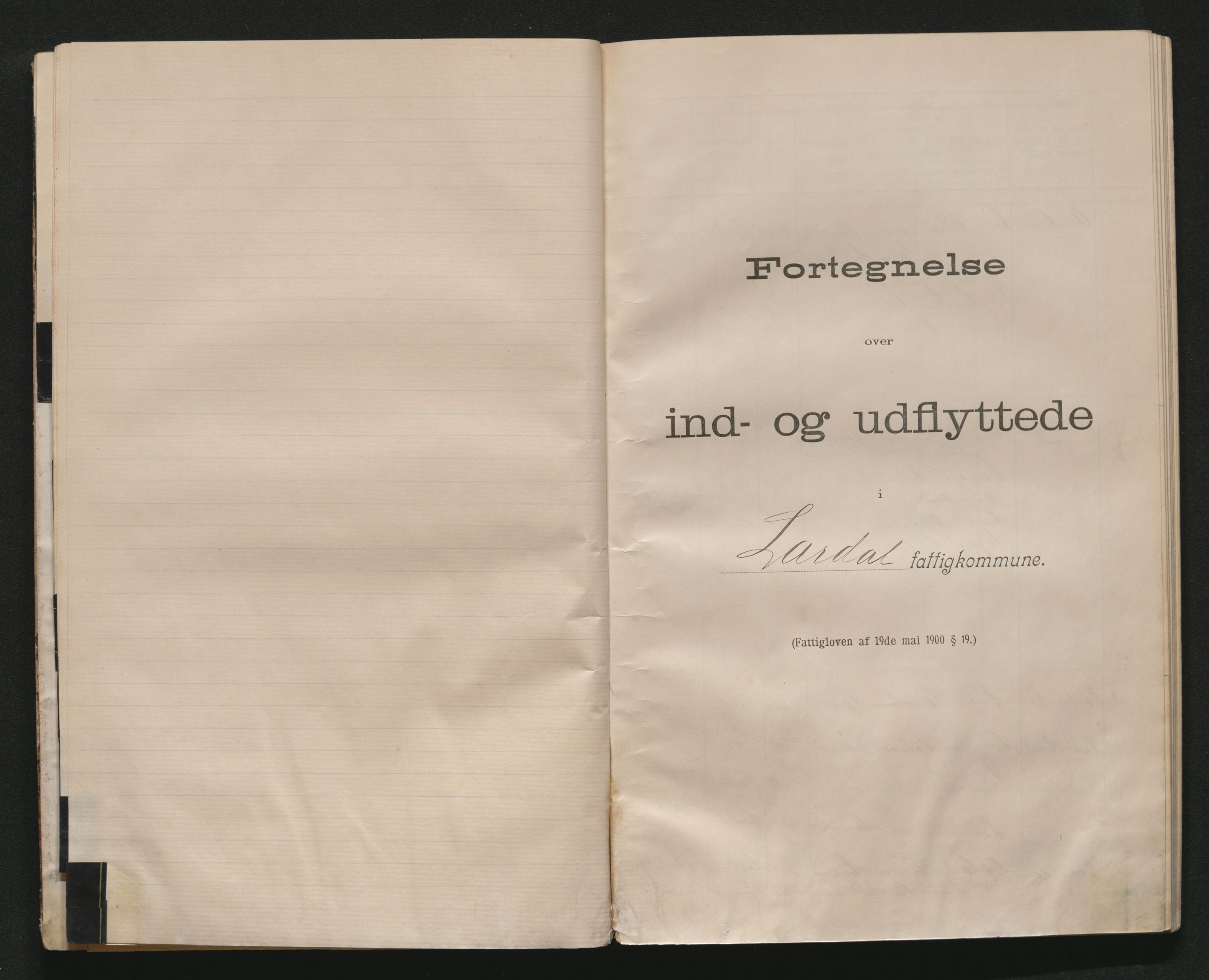 Lardal lensmannskontor, SAKO/A-539/O/Oa/L0001: Fortegnelse over inn- og utflyttede, 1895-1915