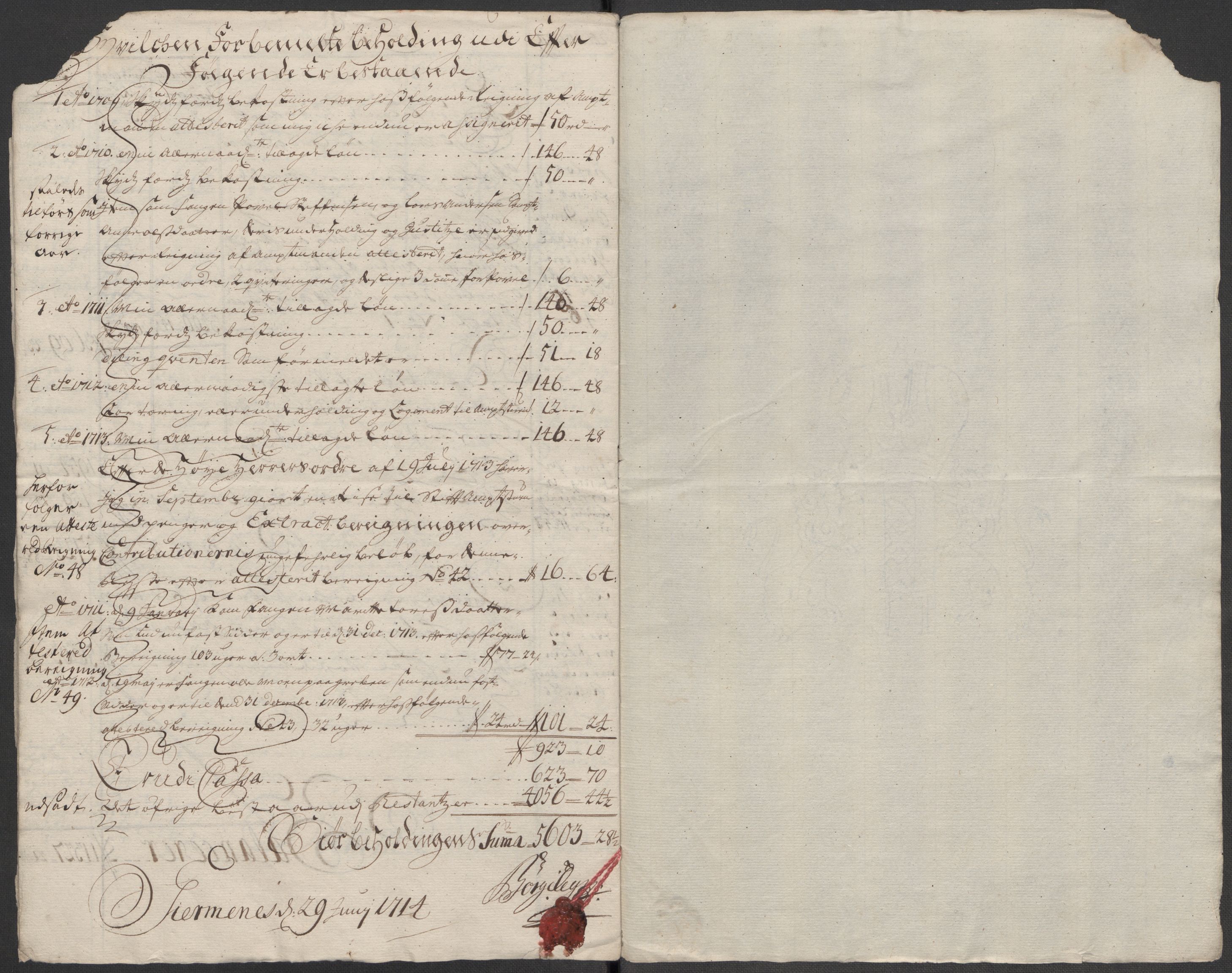 Rentekammeret inntil 1814, Reviderte regnskaper, Fogderegnskap, AV/RA-EA-4092/R55/L3662: Fogderegnskap Romsdal, 1713-1714, p. 10