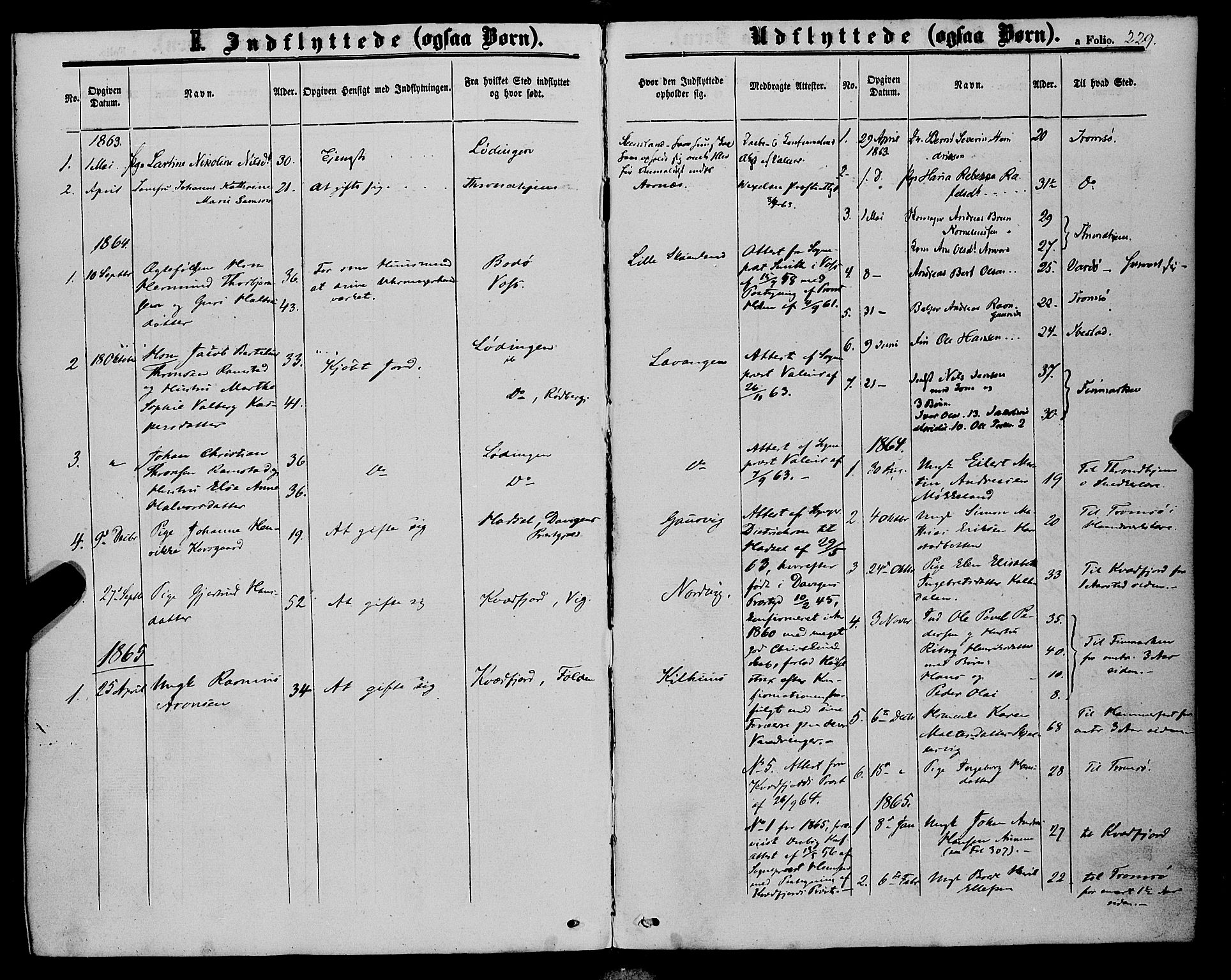 Trondenes sokneprestkontor, SATØ/S-1319/H/Ha/L0012kirke: Parish register (official) no. 12, 1863-1870, p. 229