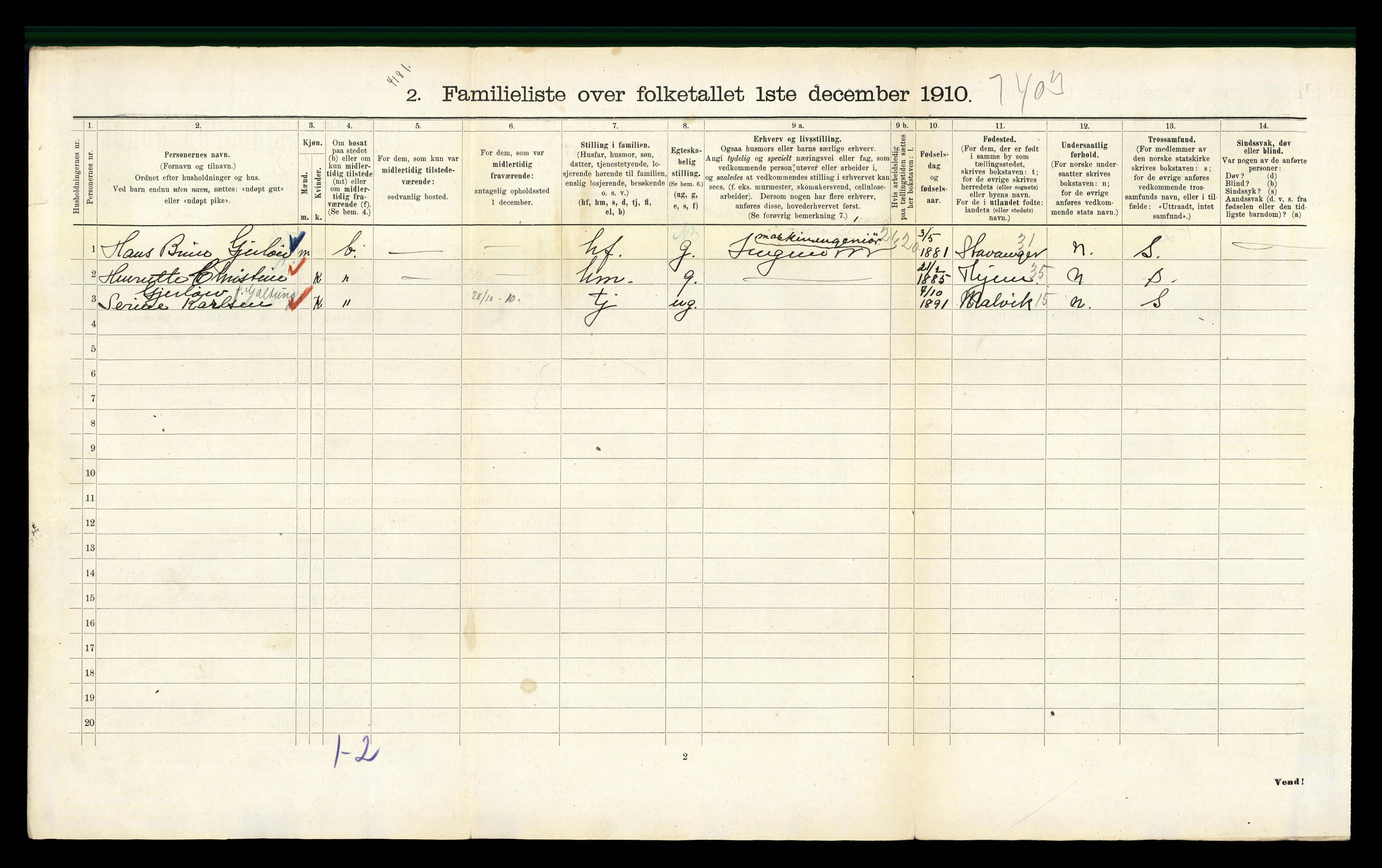 RA, 1910 census for Kristiania, 1910, p. 66450