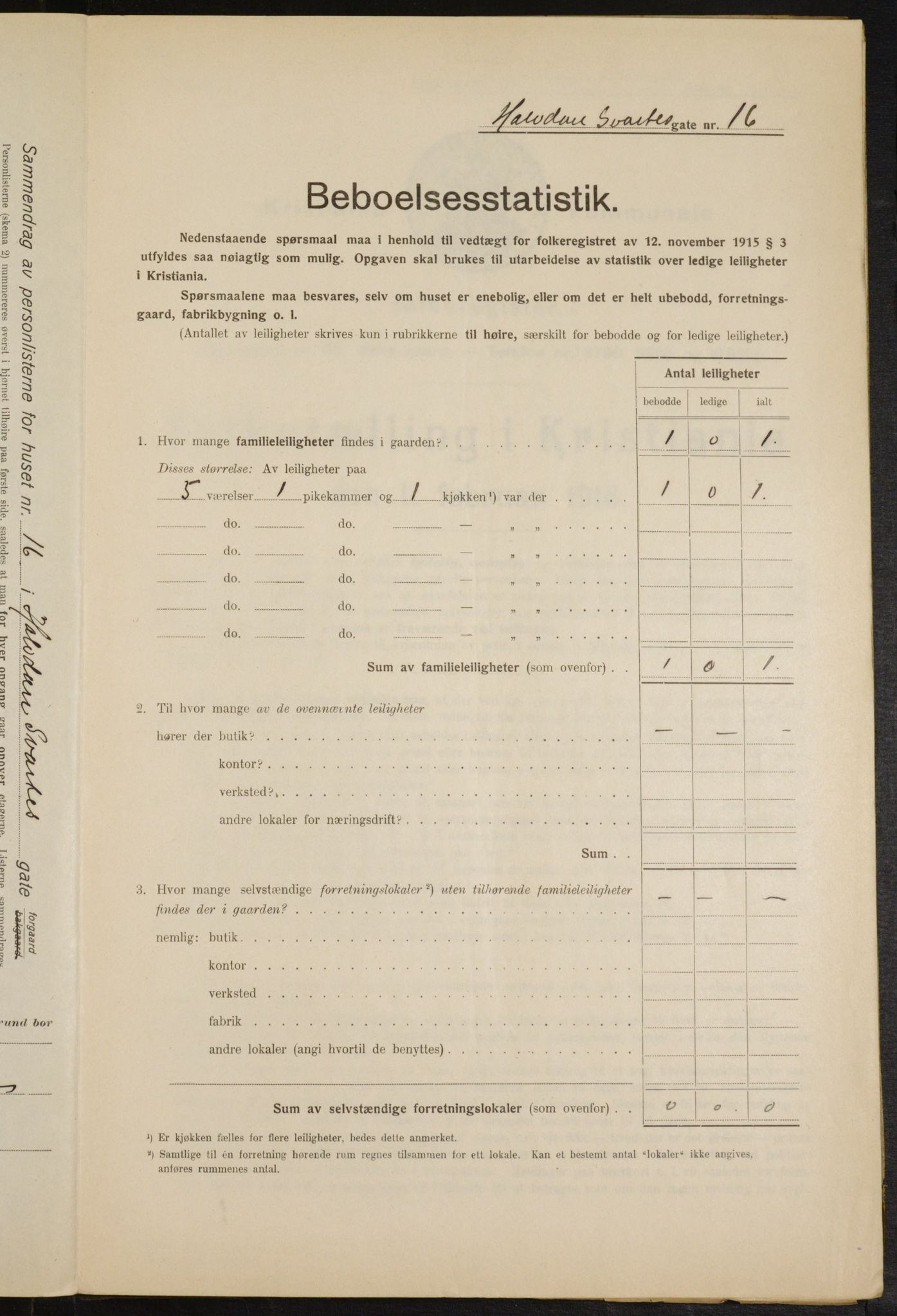 OBA, Municipal Census 1916 for Kristiania, 1916, p. 34735